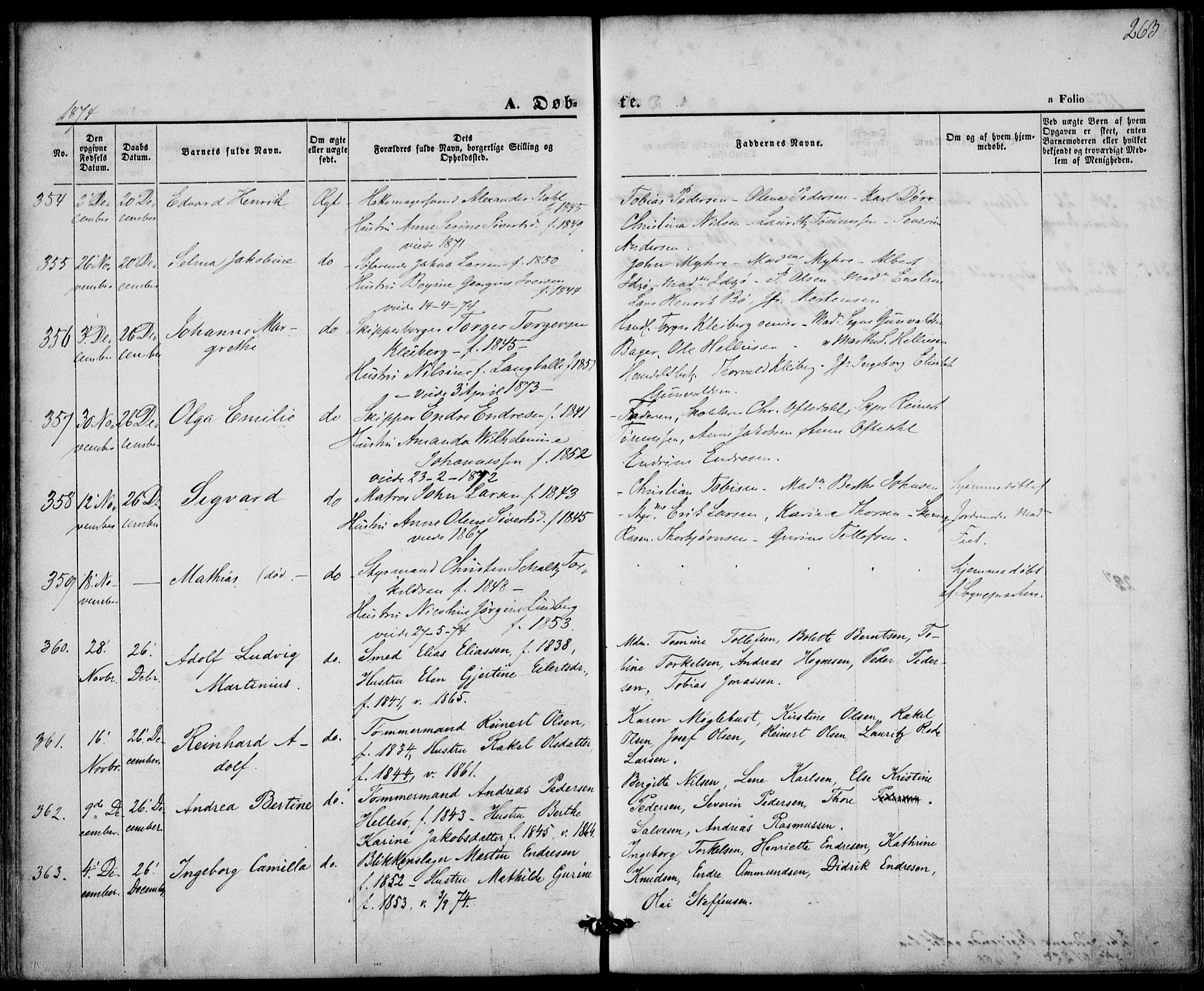 St. Petri sokneprestkontor, AV/SAST-A-101813/001/30/30BA/L0008: Parish register (official) no. A 8, 1868-1876, p. 263