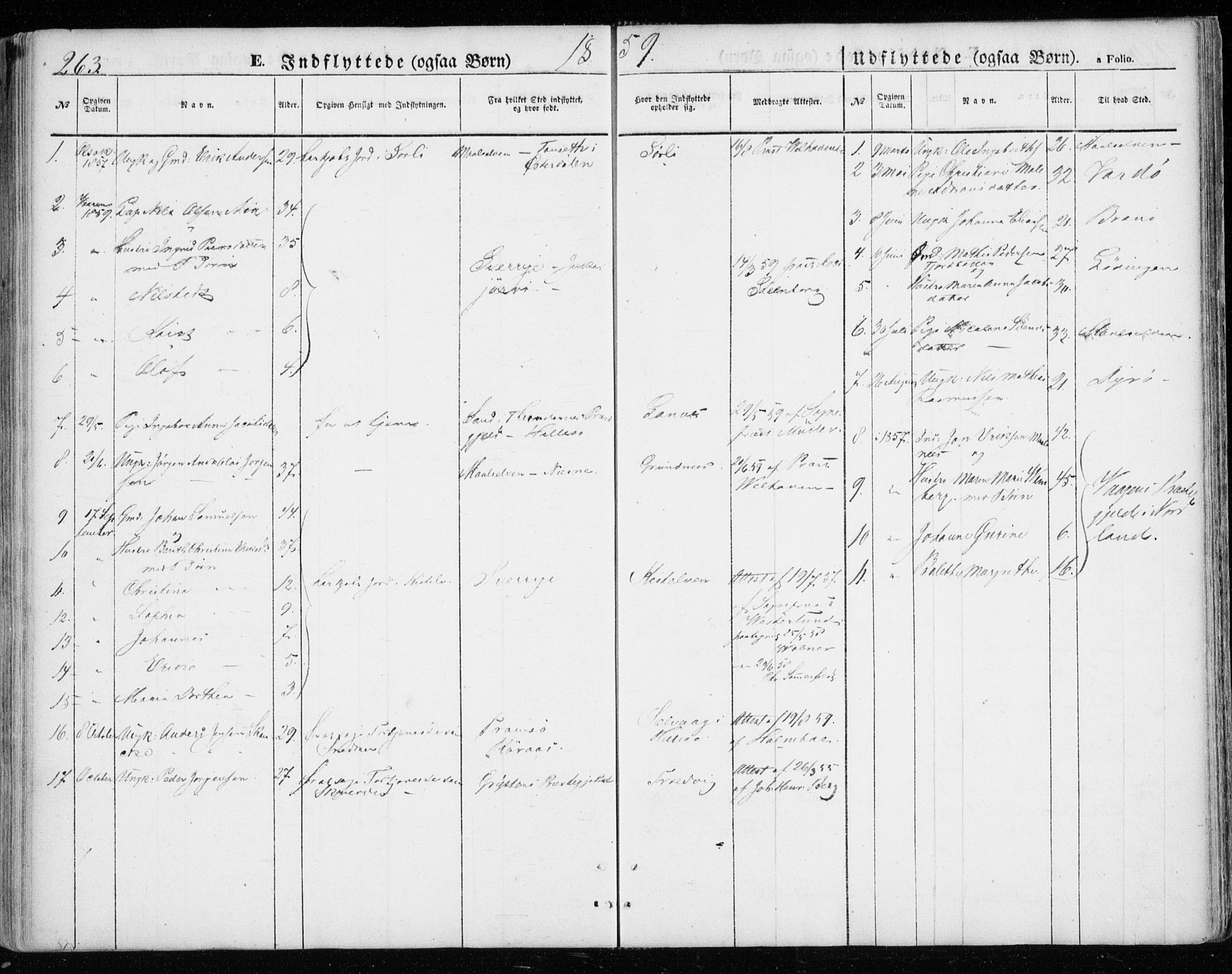 Lenvik sokneprestembete, AV/SATØ-S-1310/H/Ha/Haa/L0007kirke: Parish register (official) no. 7, 1855-1865, p. 263