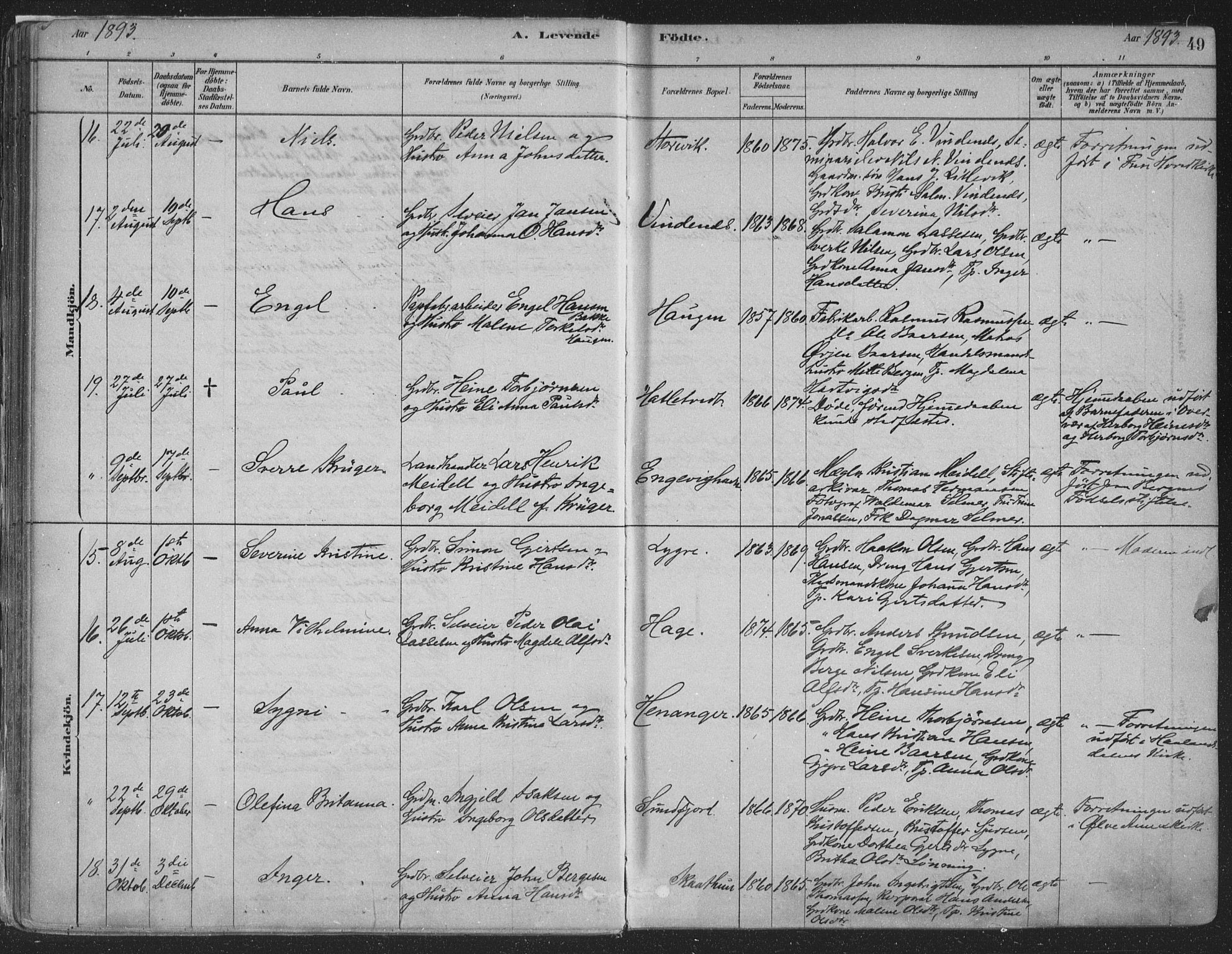 Fusa sokneprestembete, SAB/A-75401/H/Haa: Parish register (official) no. D 1, 1880-1938, p. 49