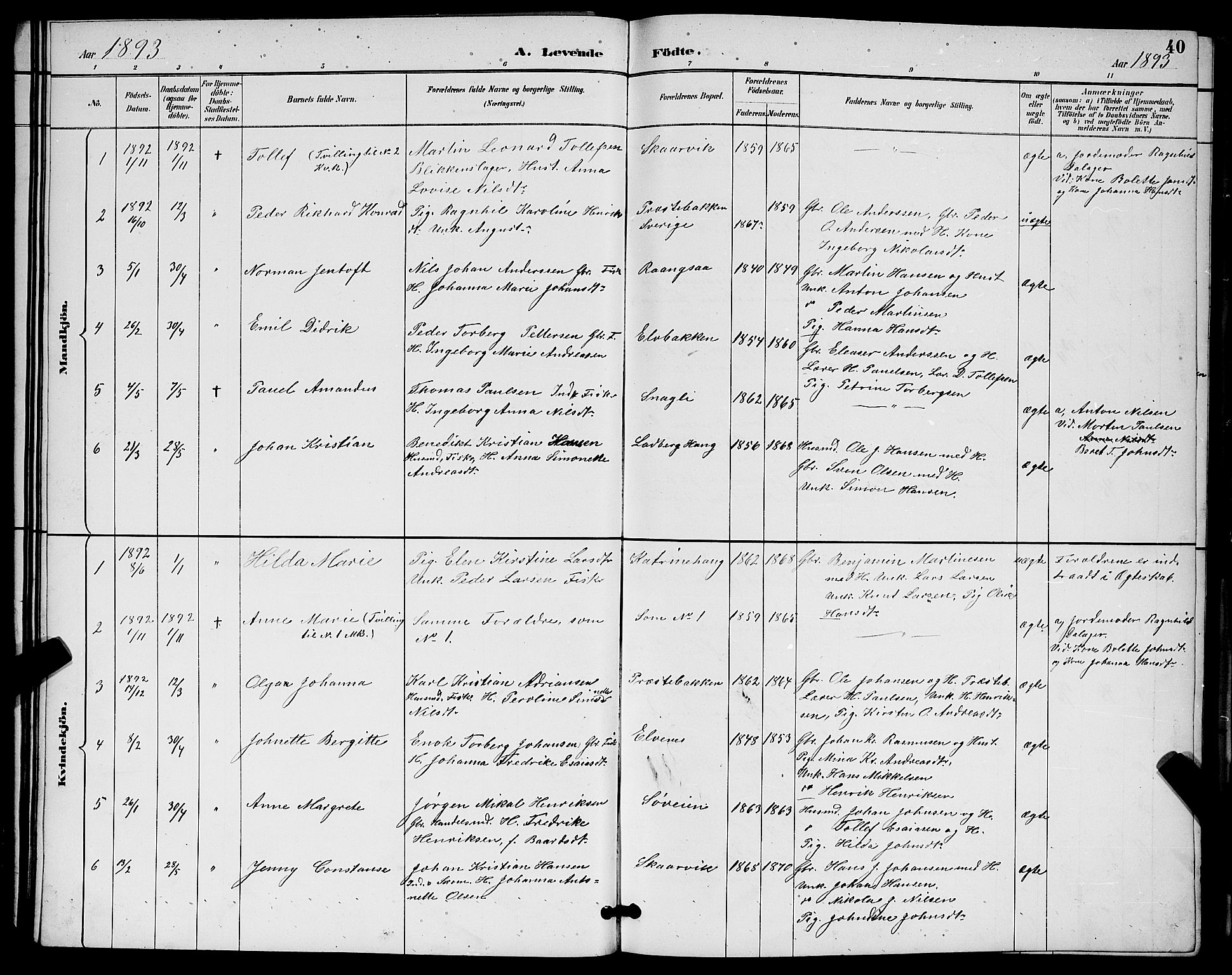 Ibestad sokneprestembete, AV/SATØ-S-0077/H/Ha/Hab/L0015klokker: Parish register (copy) no. 15, 1888-1899, p. 40