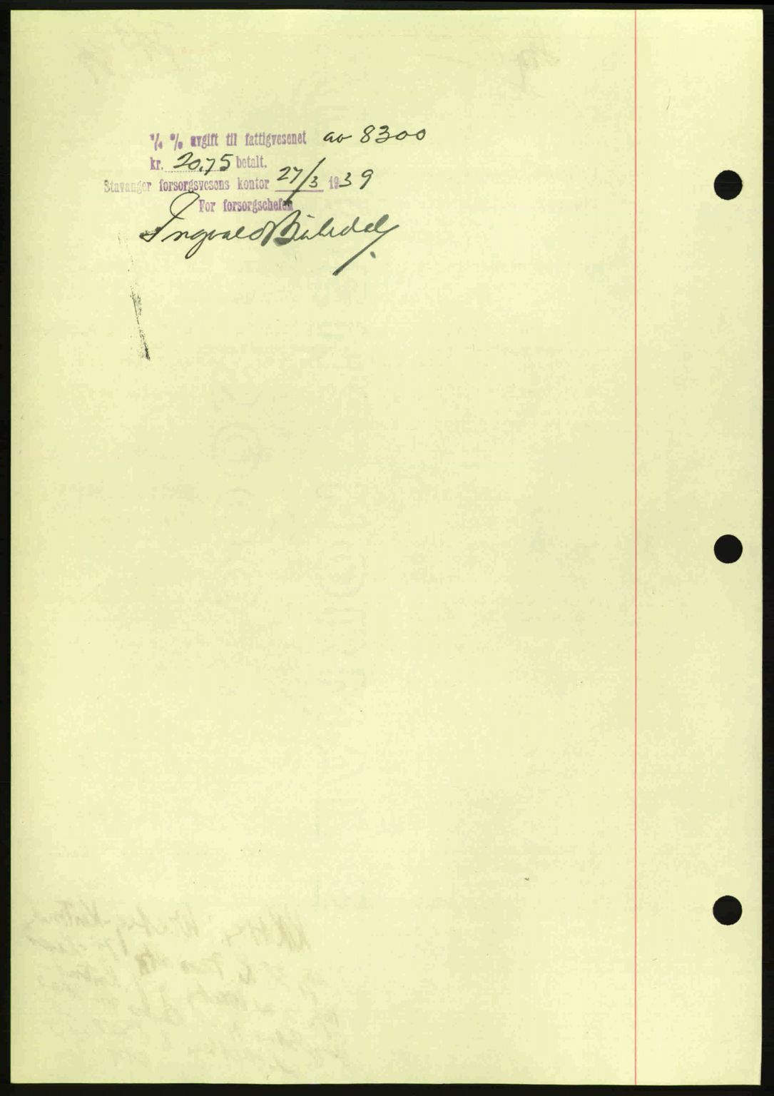 Stavanger byrett, AV/SAST-A-100455/002/G/Gb/L0014: Mortgage book no. A4, 1938-1939, Diary no: : 747/1939