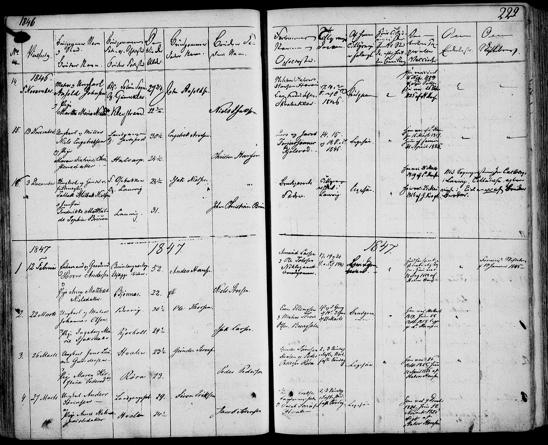 Eidanger kirkebøker, AV/SAKO-A-261/F/Fa/L0008: Parish register (official) no. 8, 1831-1858, p. 229