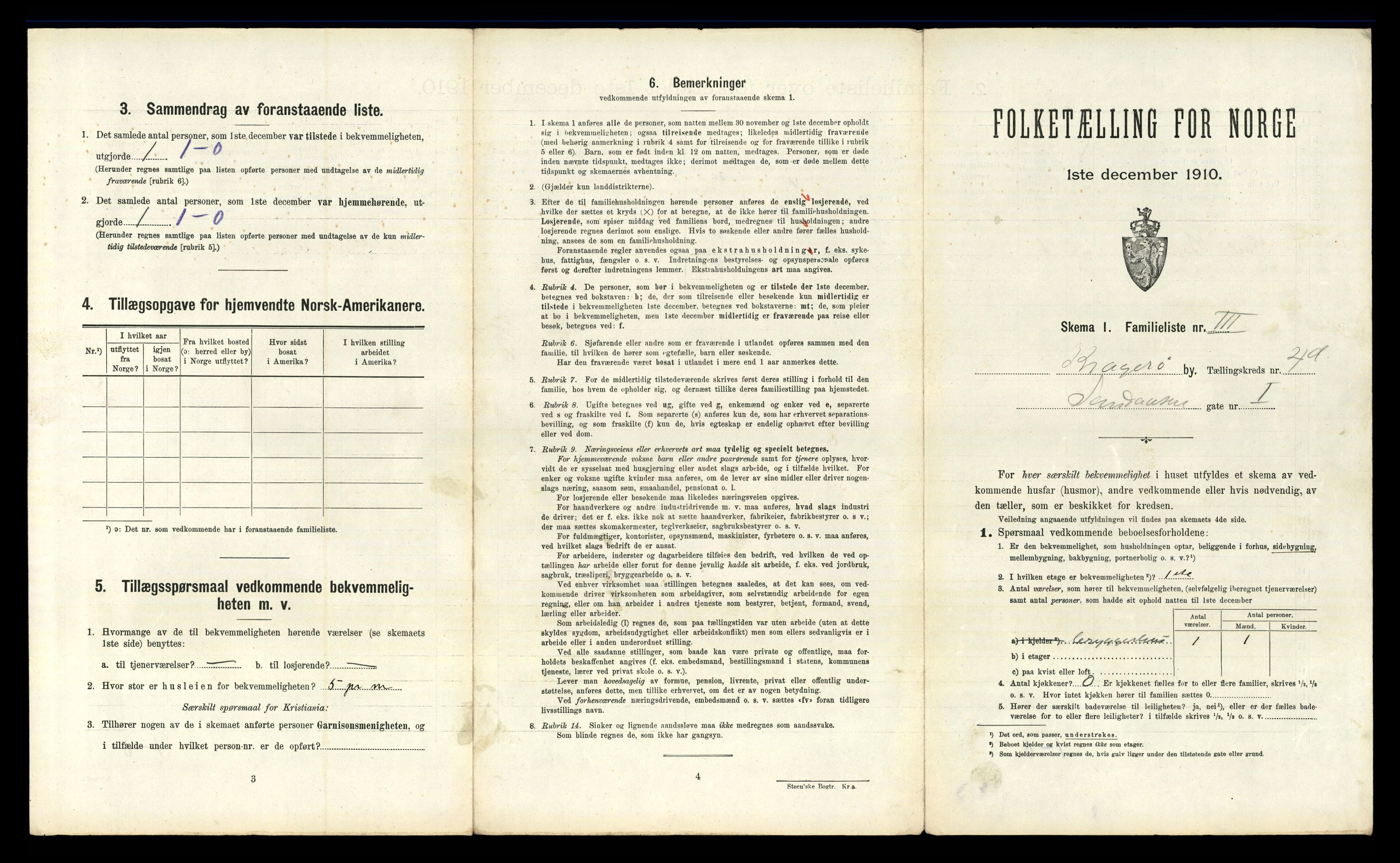 RA, 1910 census for Kragerø, 1910, p. 4272