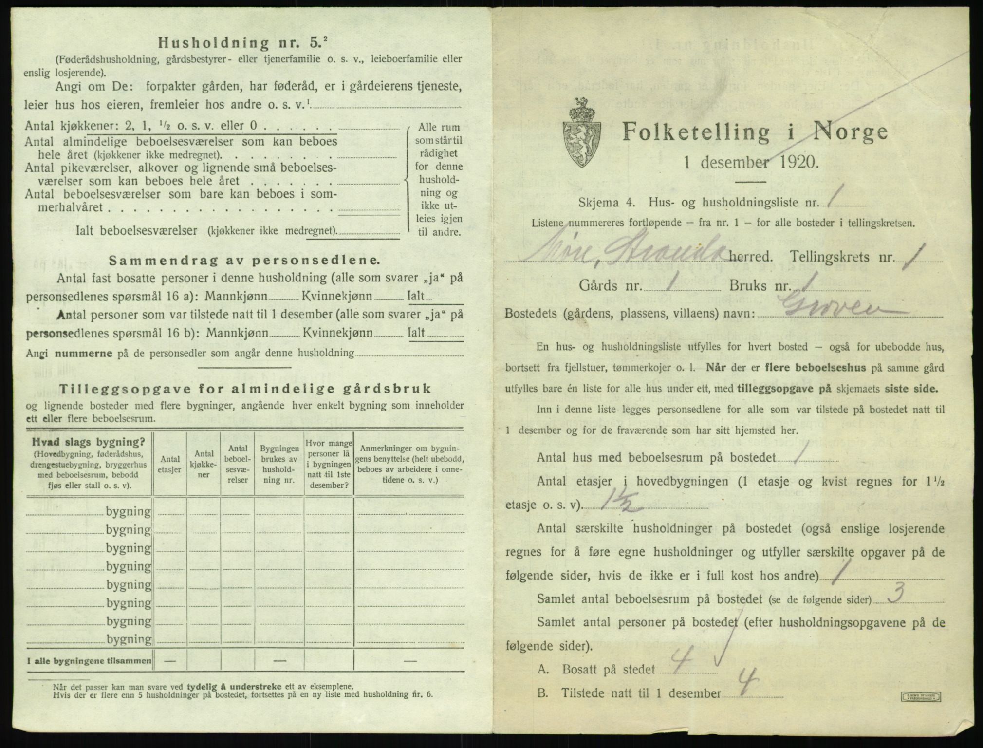 SAT, 1920 census for Stranda, 1920, p. 27