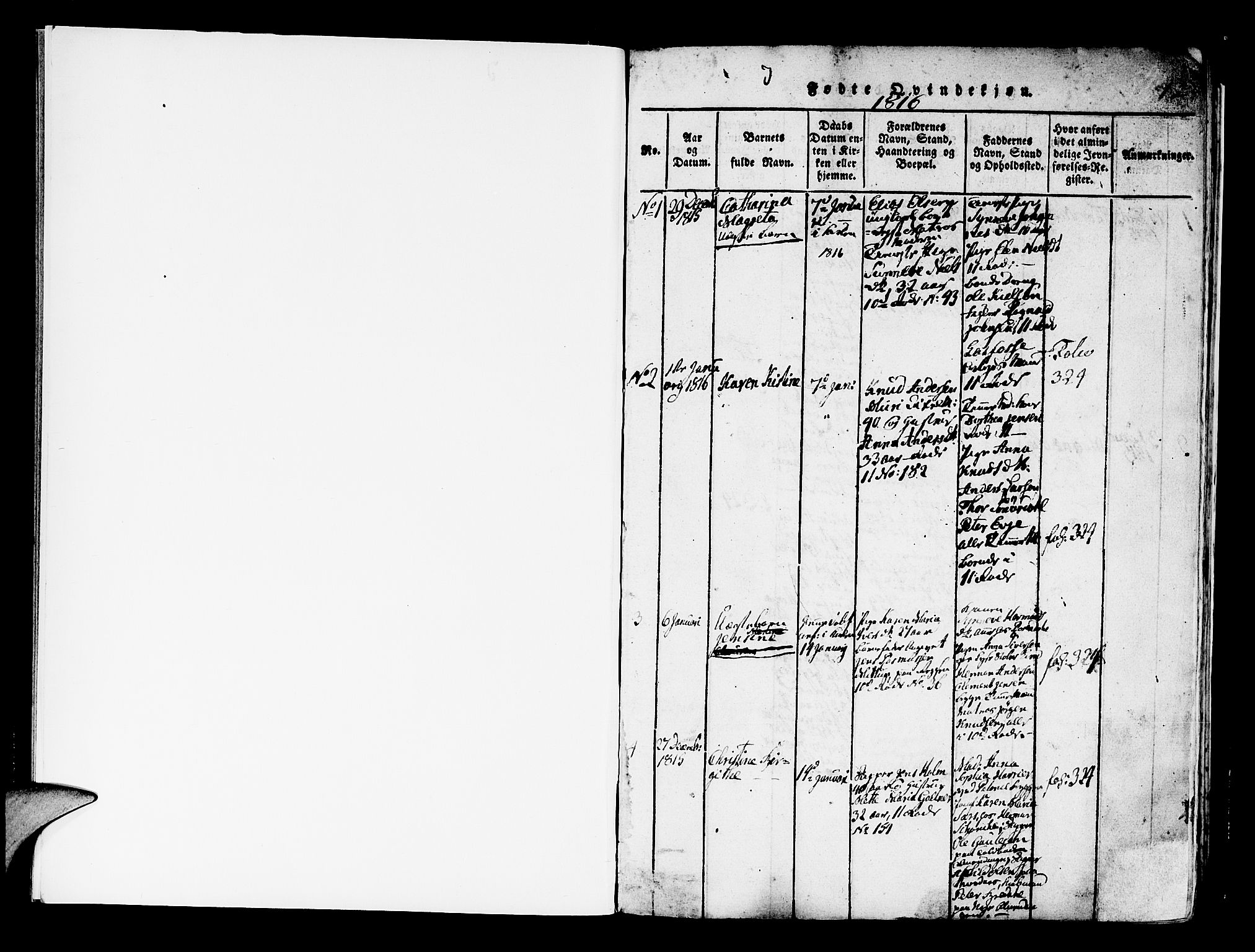 Domkirken sokneprestembete, SAB/A-74801/H/Haa/L0010: Parish register (official) no. A 10, 1816-1821, p. 1