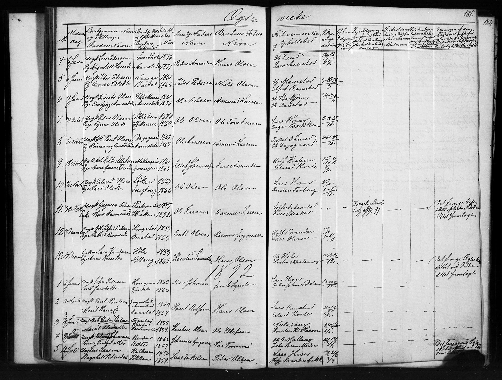 Skjåk prestekontor, SAH/PREST-072/H/Ha/Hab/L0001: Parish register (copy) no. 1, 1865-1893, p. 181