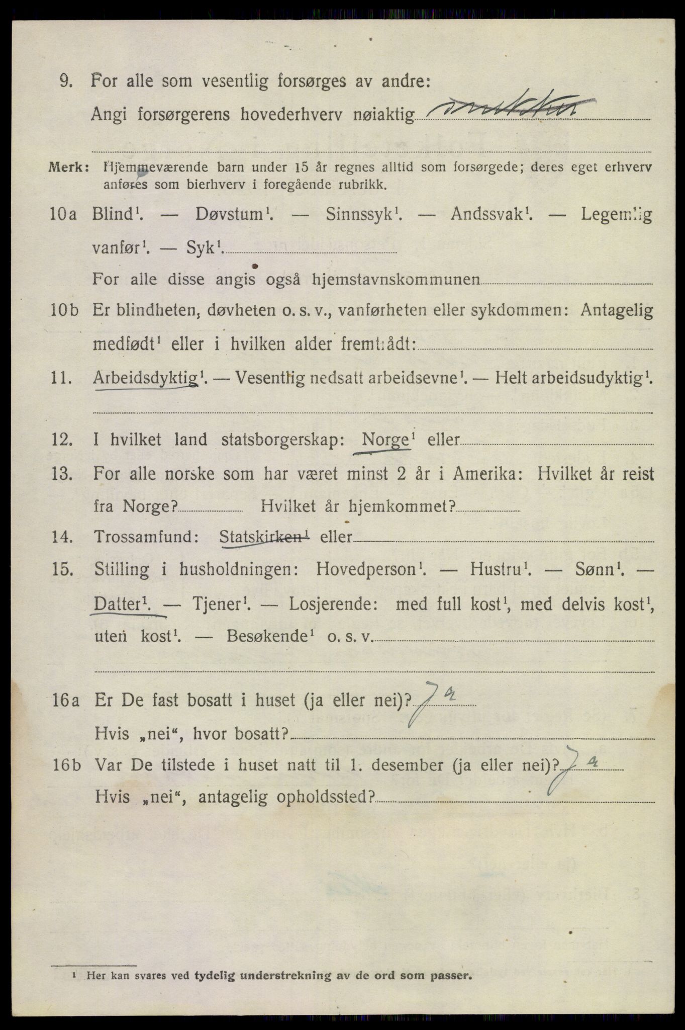 SAKO, 1920 census for Sandeherred, 1920, p. 19849