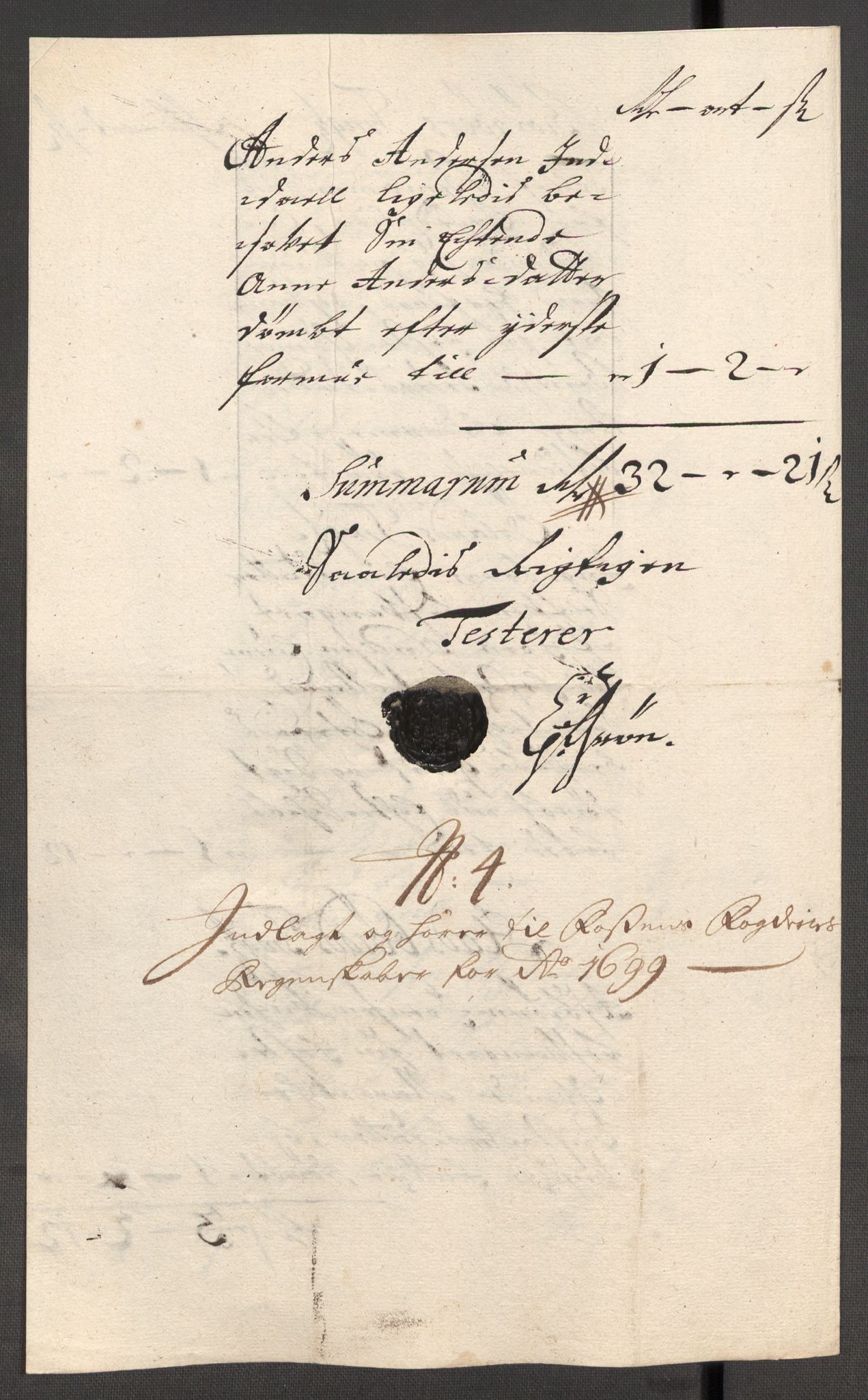 Rentekammeret inntil 1814, Reviderte regnskaper, Fogderegnskap, AV/RA-EA-4092/R57/L3853: Fogderegnskap Fosen, 1698-1699, p. 230