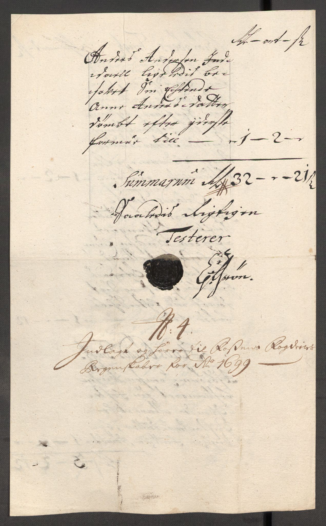 Rentekammeret inntil 1814, Reviderte regnskaper, Fogderegnskap, RA/EA-4092/R57/L3853: Fogderegnskap Fosen, 1698-1699, p. 230