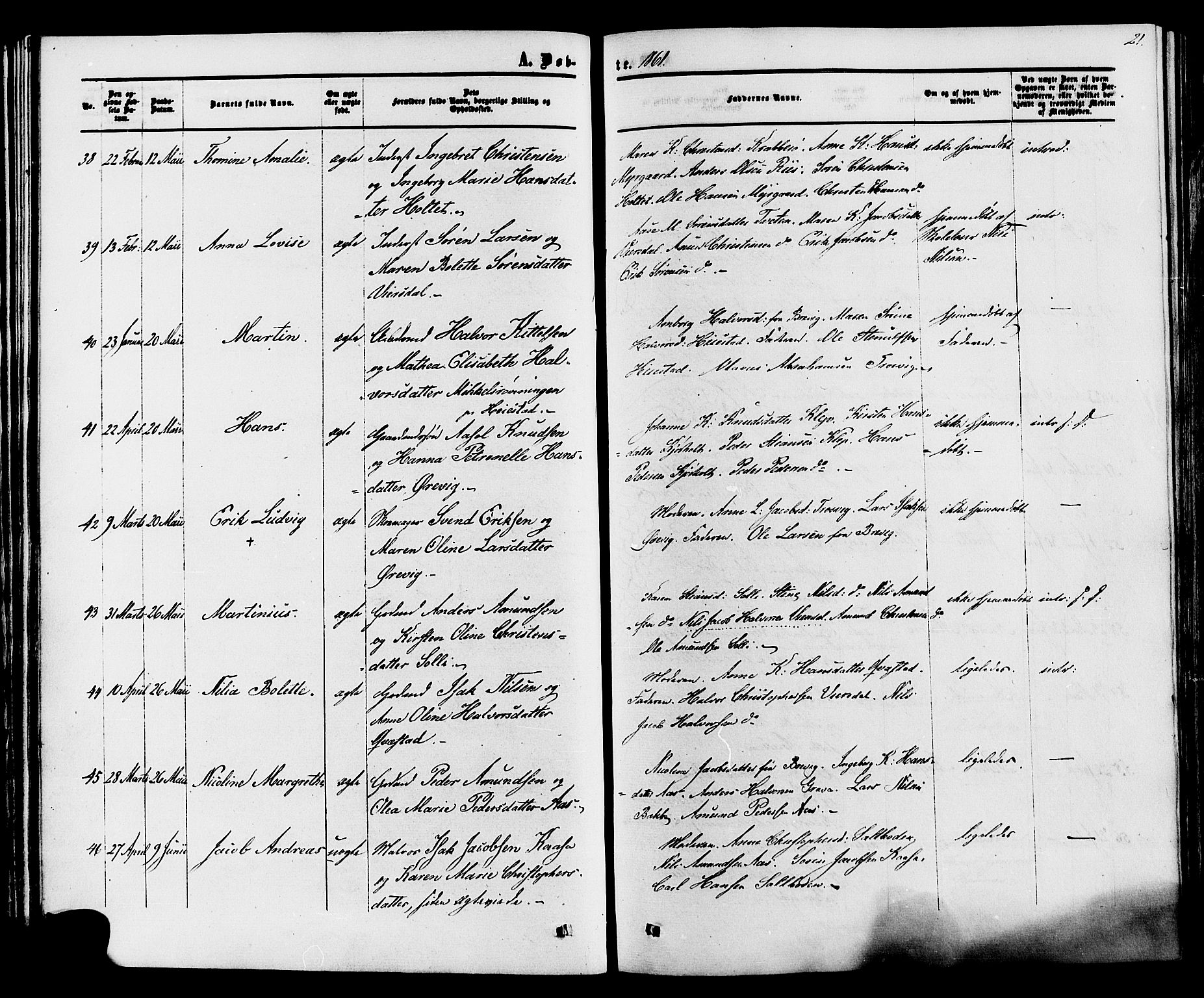 Eidanger kirkebøker, SAKO/A-261/F/Fa/L0010: Parish register (official) no. 10, 1859-1874, p. 21