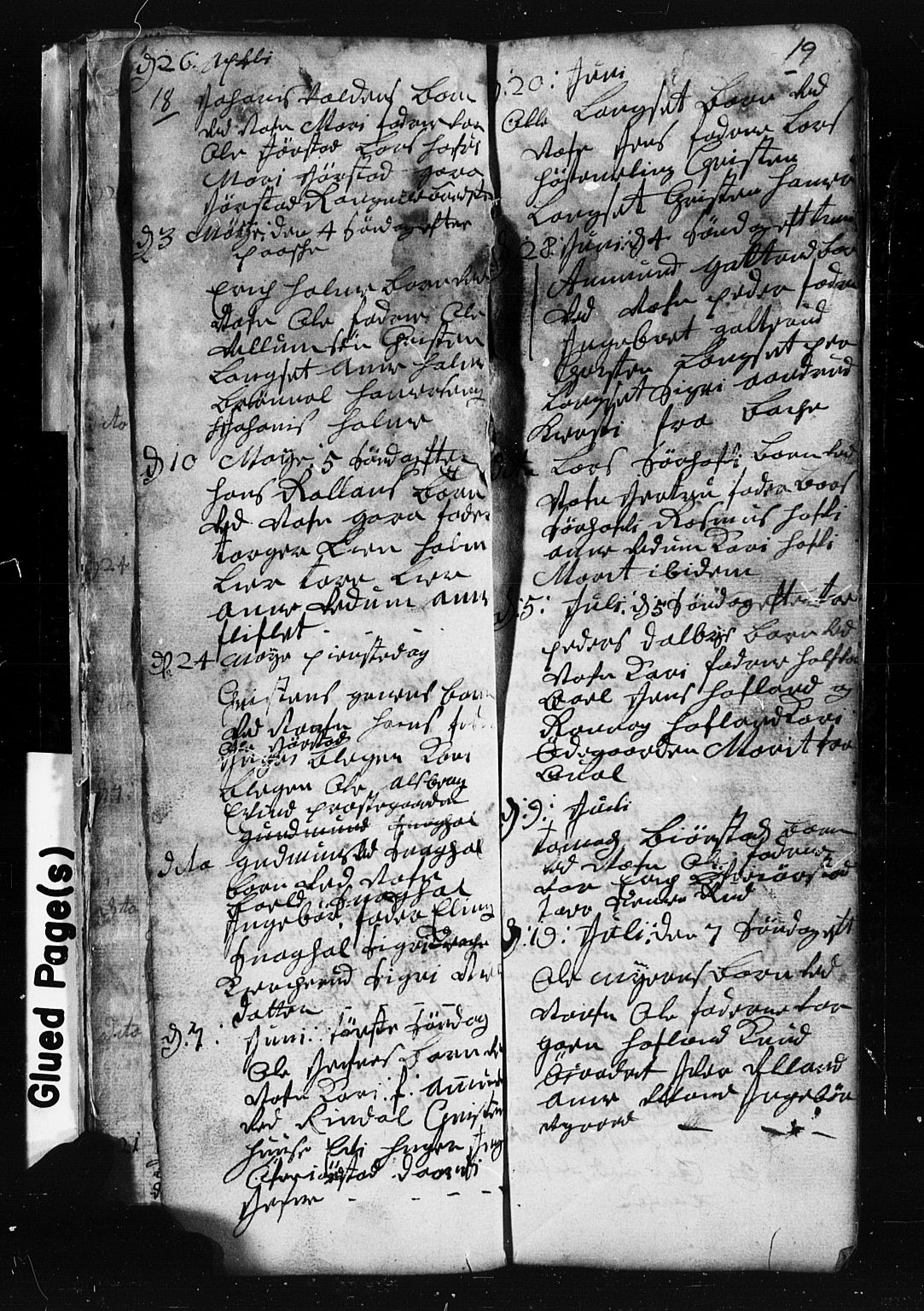 Fåberg prestekontor, SAH/PREST-086/H/Ha/Hab/L0001: Parish register (copy) no. 1, 1727-1767, p. 18-19