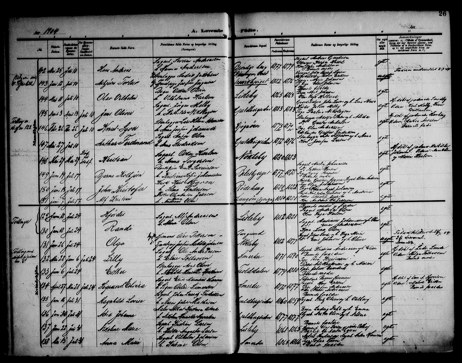 Glemmen prestekontor Kirkebøker, SAO/A-10908/F/Fa/L0014: Parish register (official) no. 14, 1902-1922, p. 26