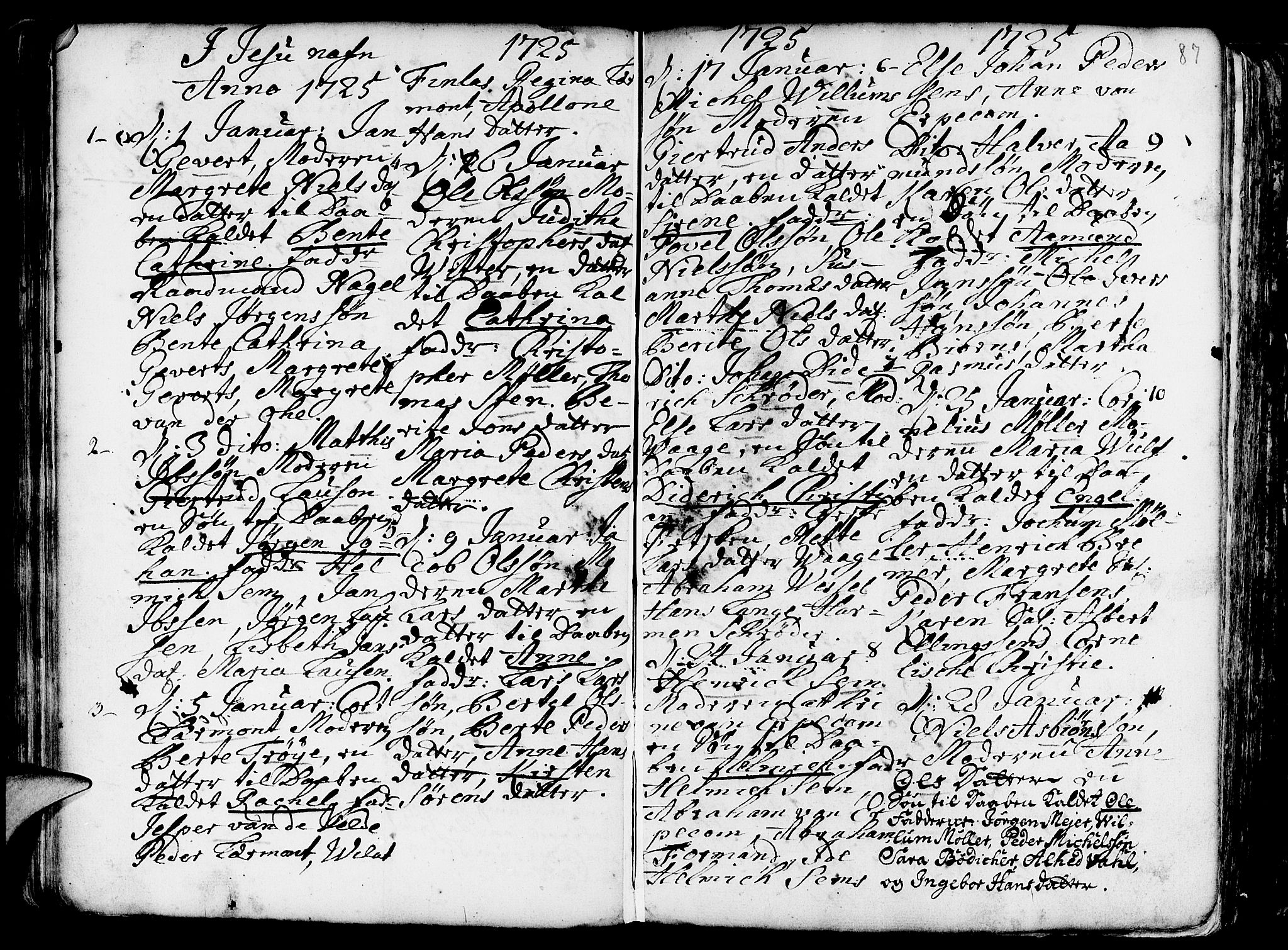 Nykirken Sokneprestembete, AV/SAB-A-77101/H/Haa/L0003: Parish register (official) no. A 3, 1717-1764, p. 87