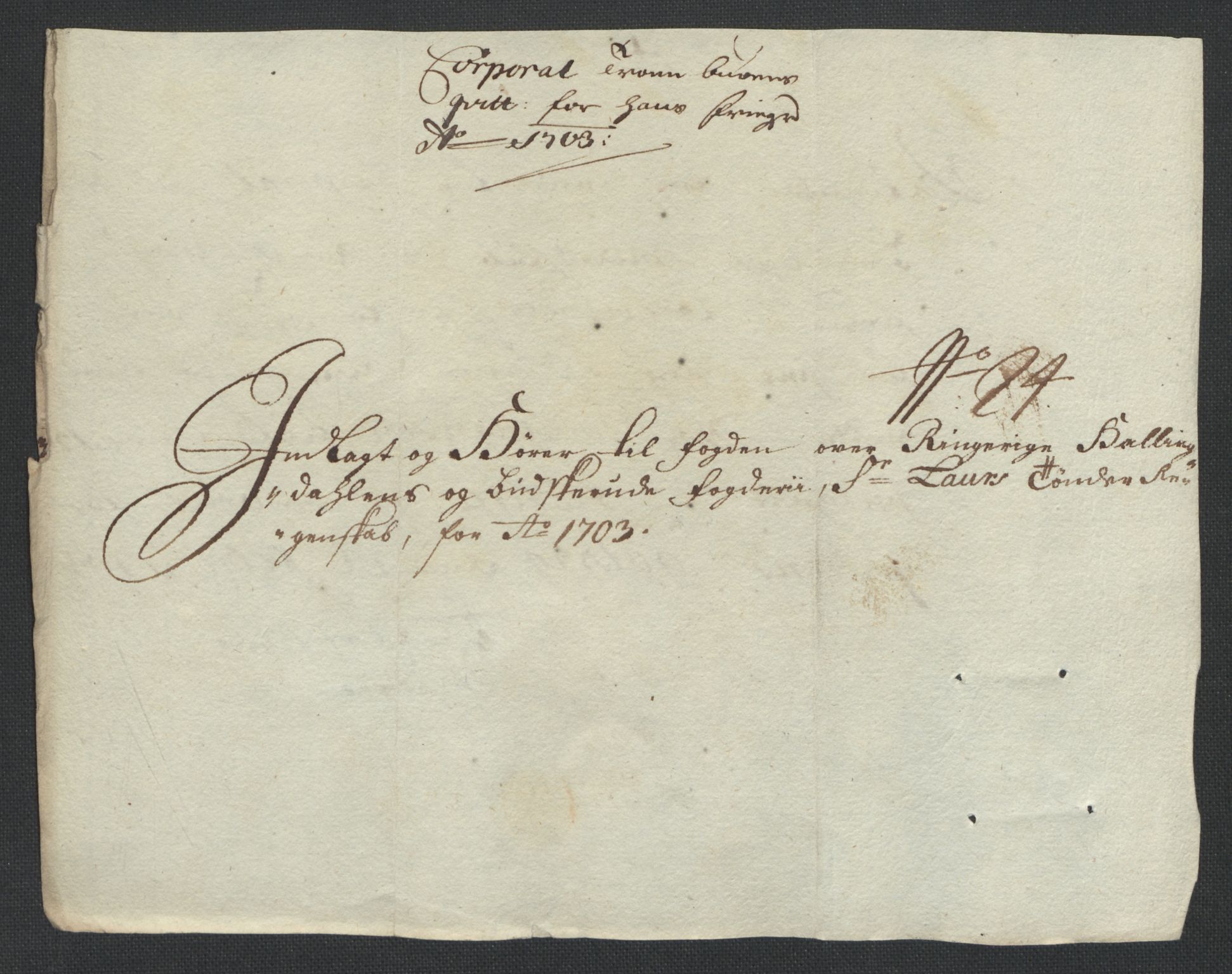 Rentekammeret inntil 1814, Reviderte regnskaper, Fogderegnskap, AV/RA-EA-4092/R22/L1461: Fogderegnskap Ringerike, Hallingdal og Buskerud, 1703, p. 247