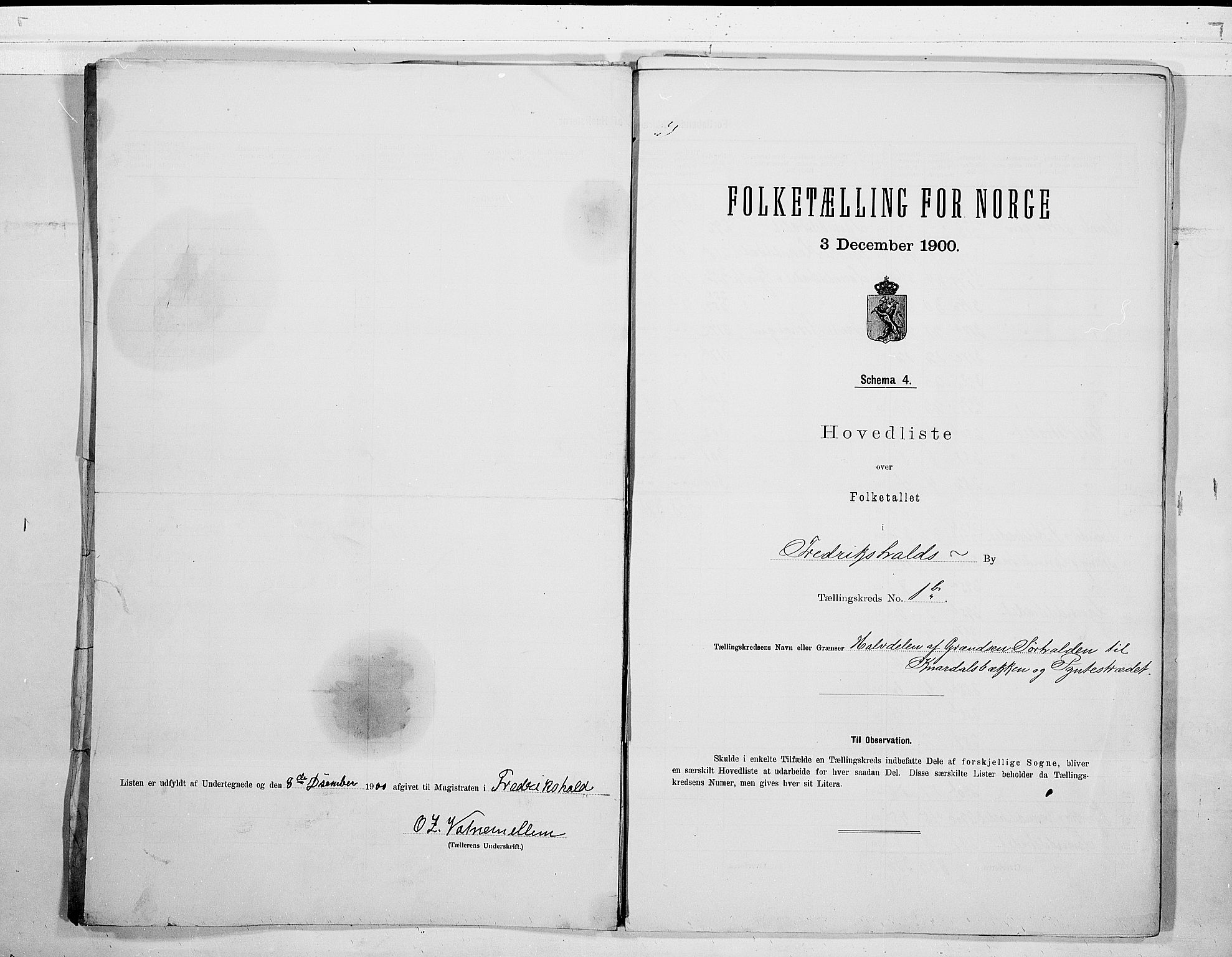 SAO, 1900 census for Fredrikshald, 1900, p. 7