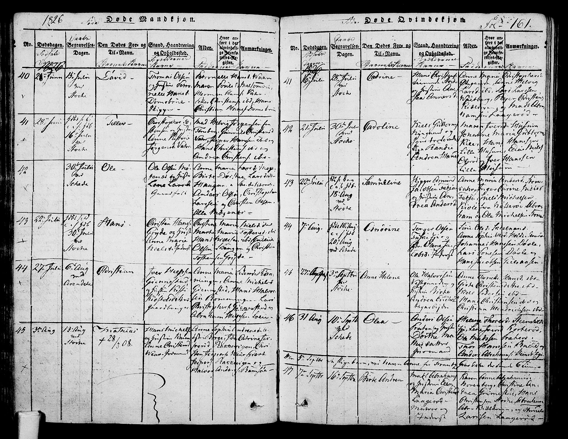 Stokke kirkebøker, AV/SAKO-A-320/F/Fa/L0005: Parish register (official) no. I 5, 1815-1826, p. 161