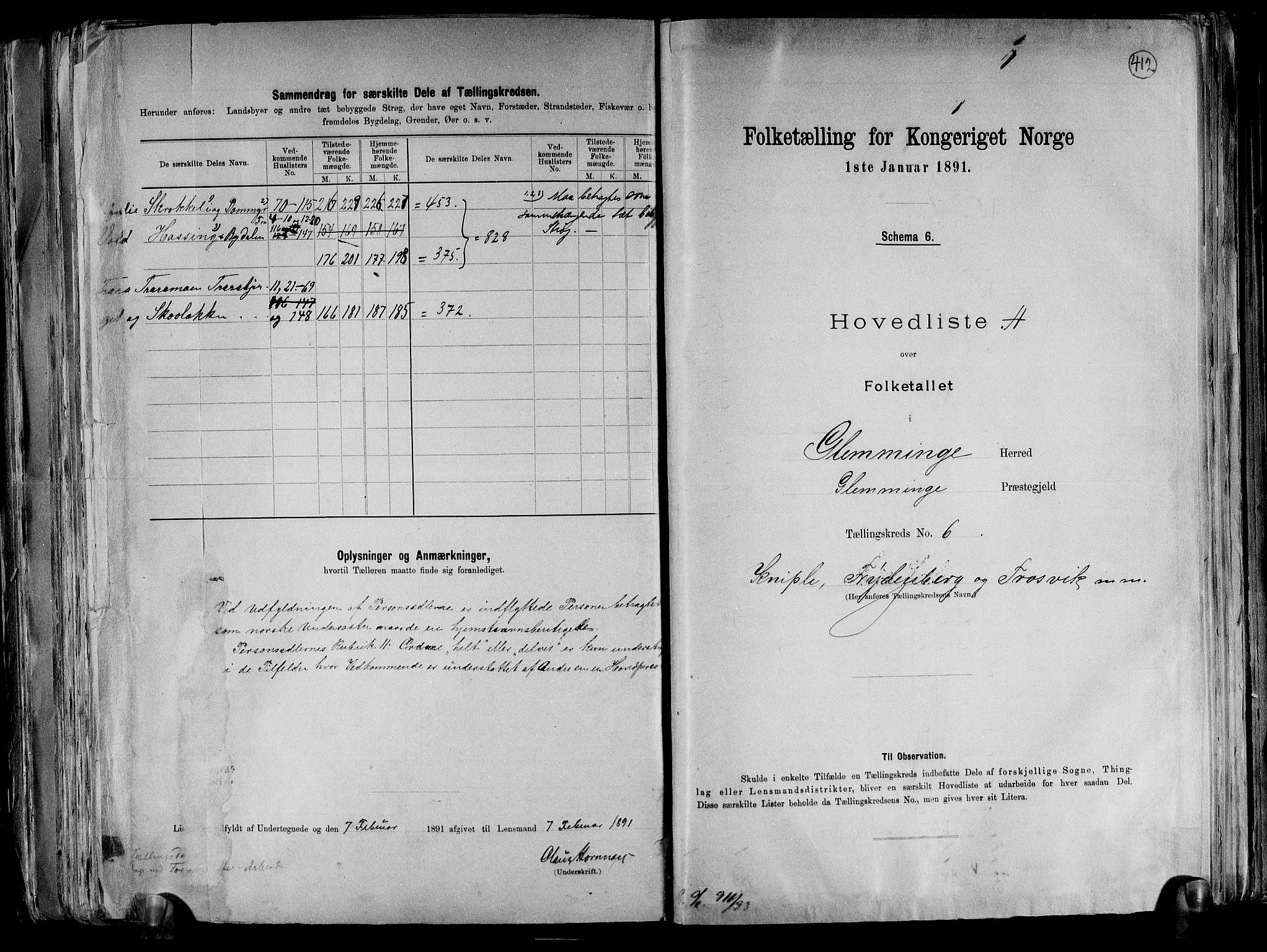 RA, 1891 census for 0132 Glemmen, 1891, p. 24