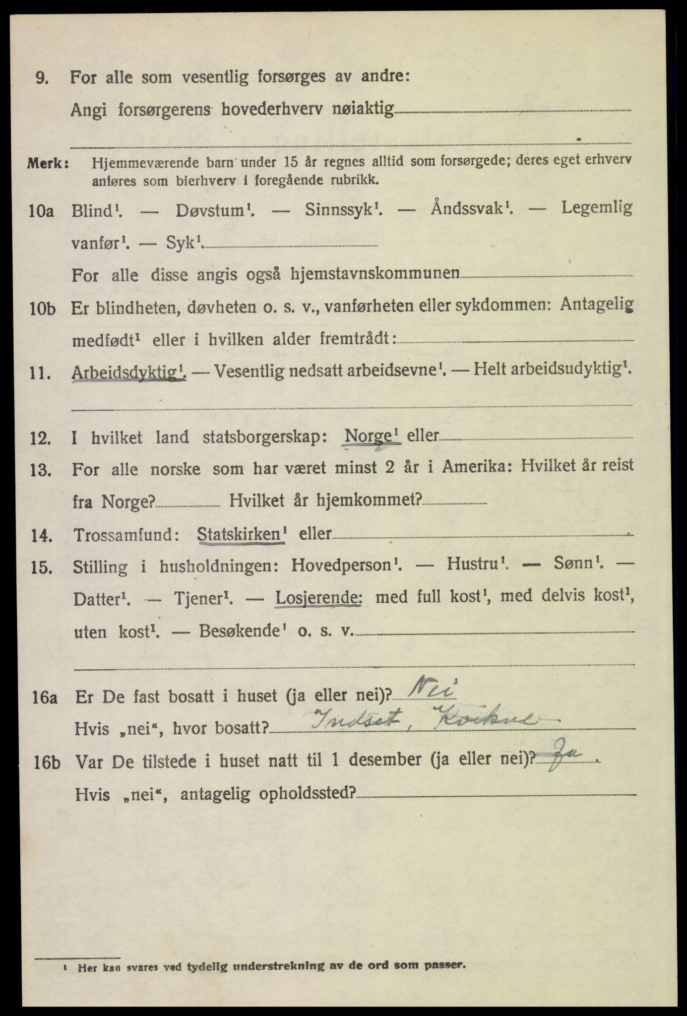 SAH, 1920 census for Trysil, 1920, p. 7052