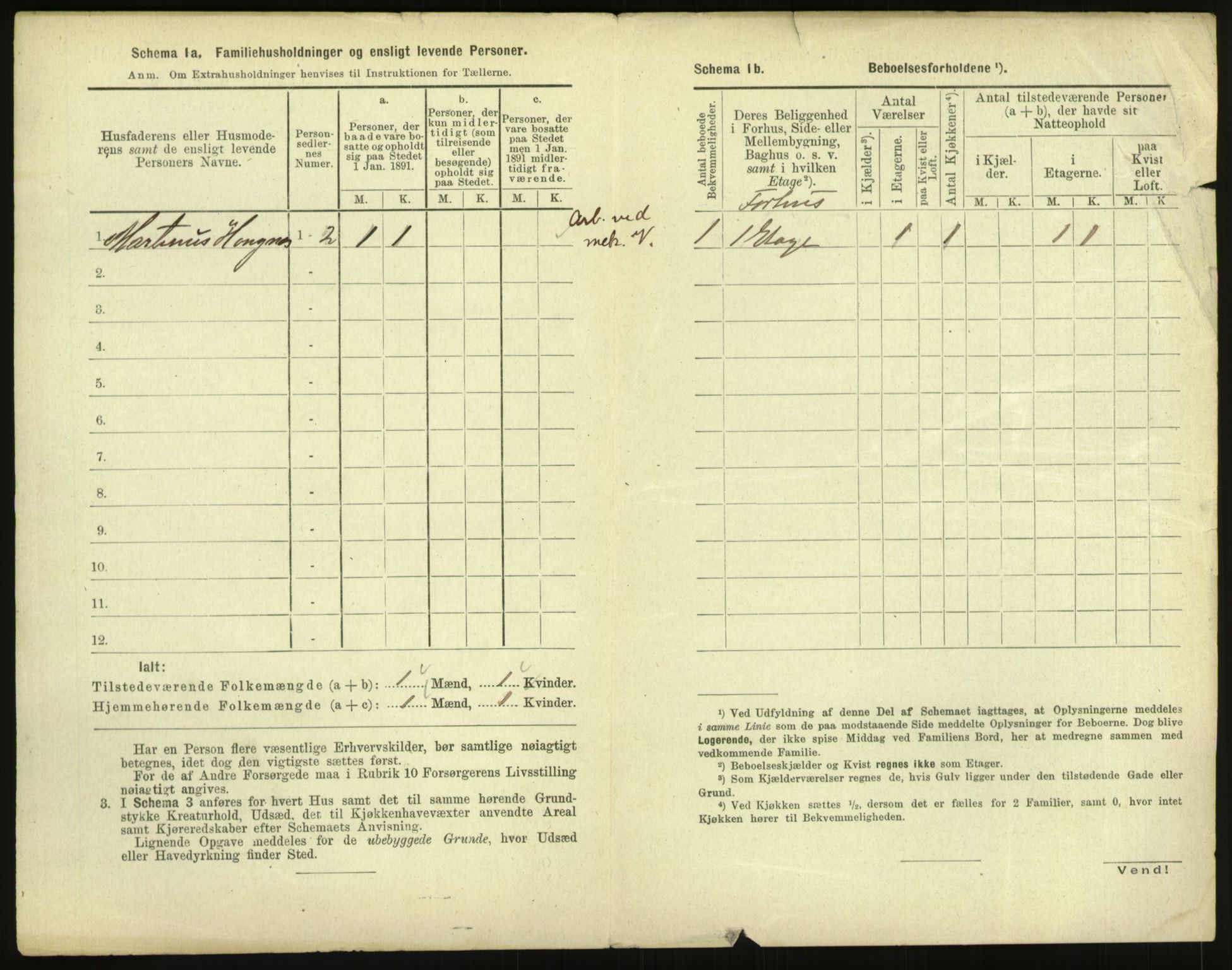 RA, 1891 census for 1601 Trondheim, 1891, p. 1519