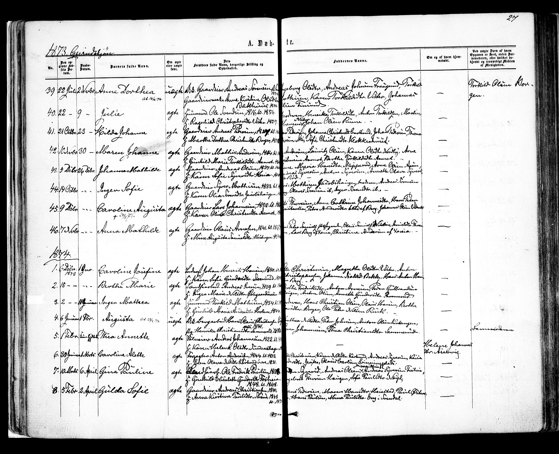 Skiptvet prestekontor Kirkebøker, AV/SAO-A-20009/F/Fa/L0008: Parish register (official) no. 8, 1867-1877, p. 27