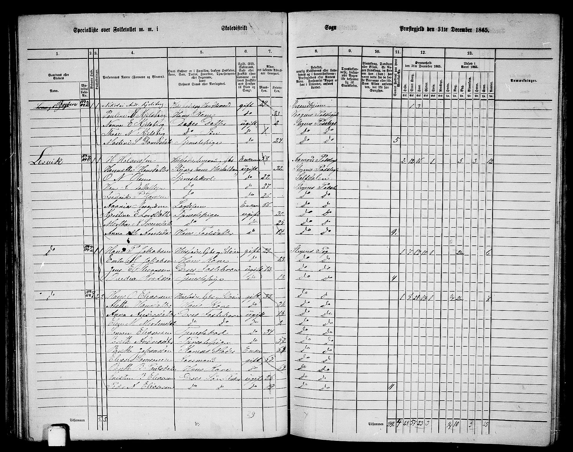 RA, 1865 census for Steigen, 1865, p. 56