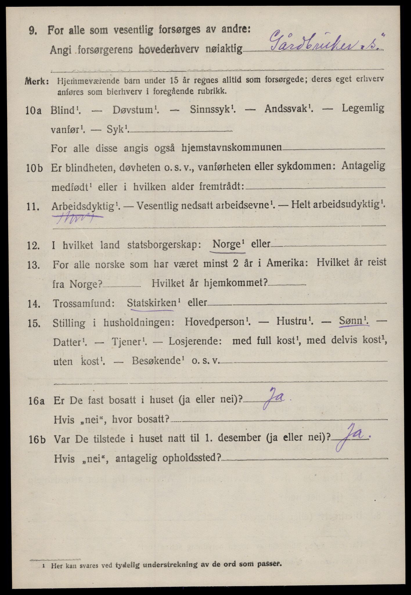 SAT, 1920 census for Tingvoll, 1920, p. 6989