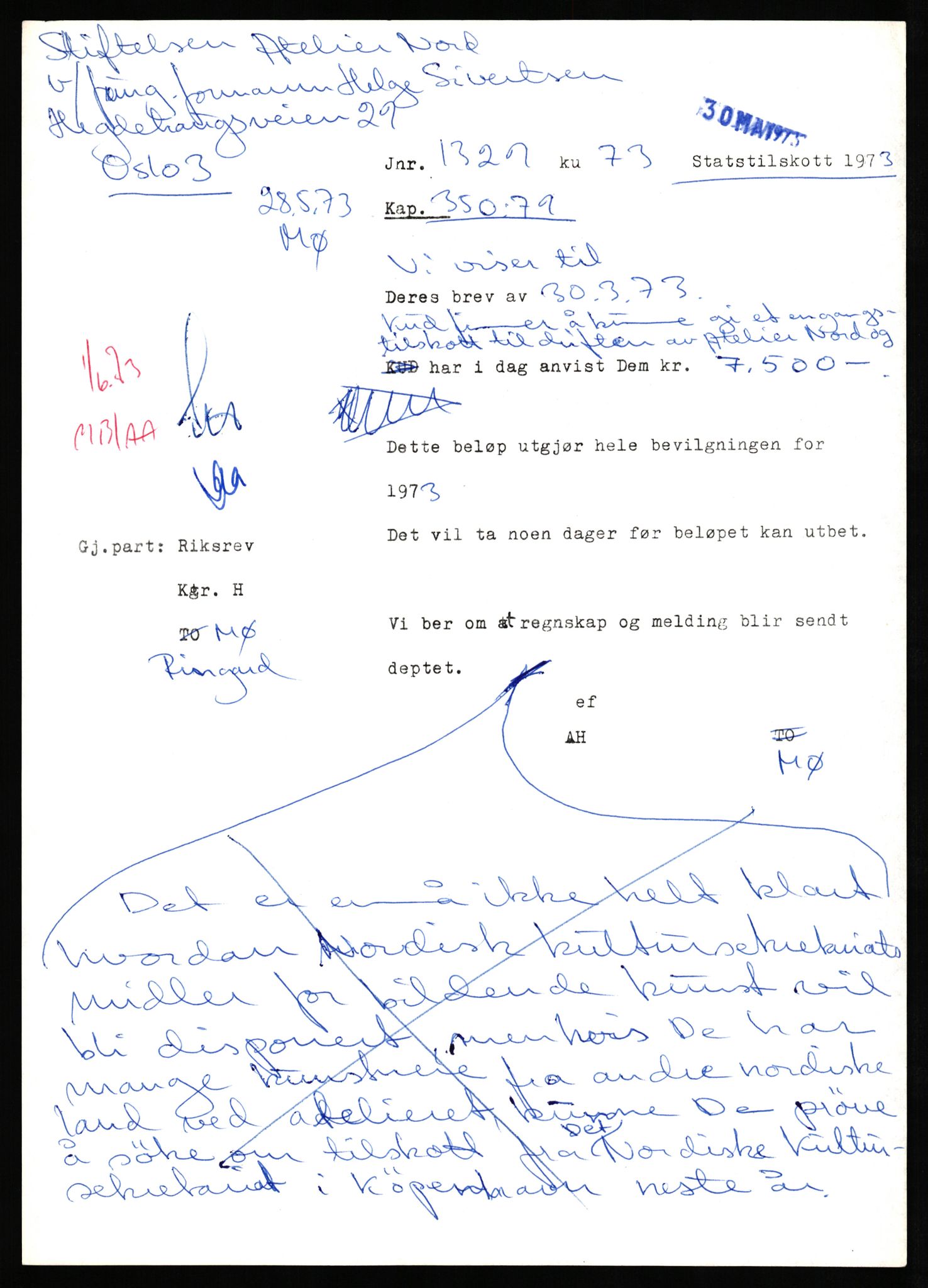 Kirke- og undervisningsdepartementet, Kulturavdelingen, AV/RA-S-2309/D/Dc/L0433: Klasse 6/7 Kultur og vitenskap, 1972-1981, p. 60