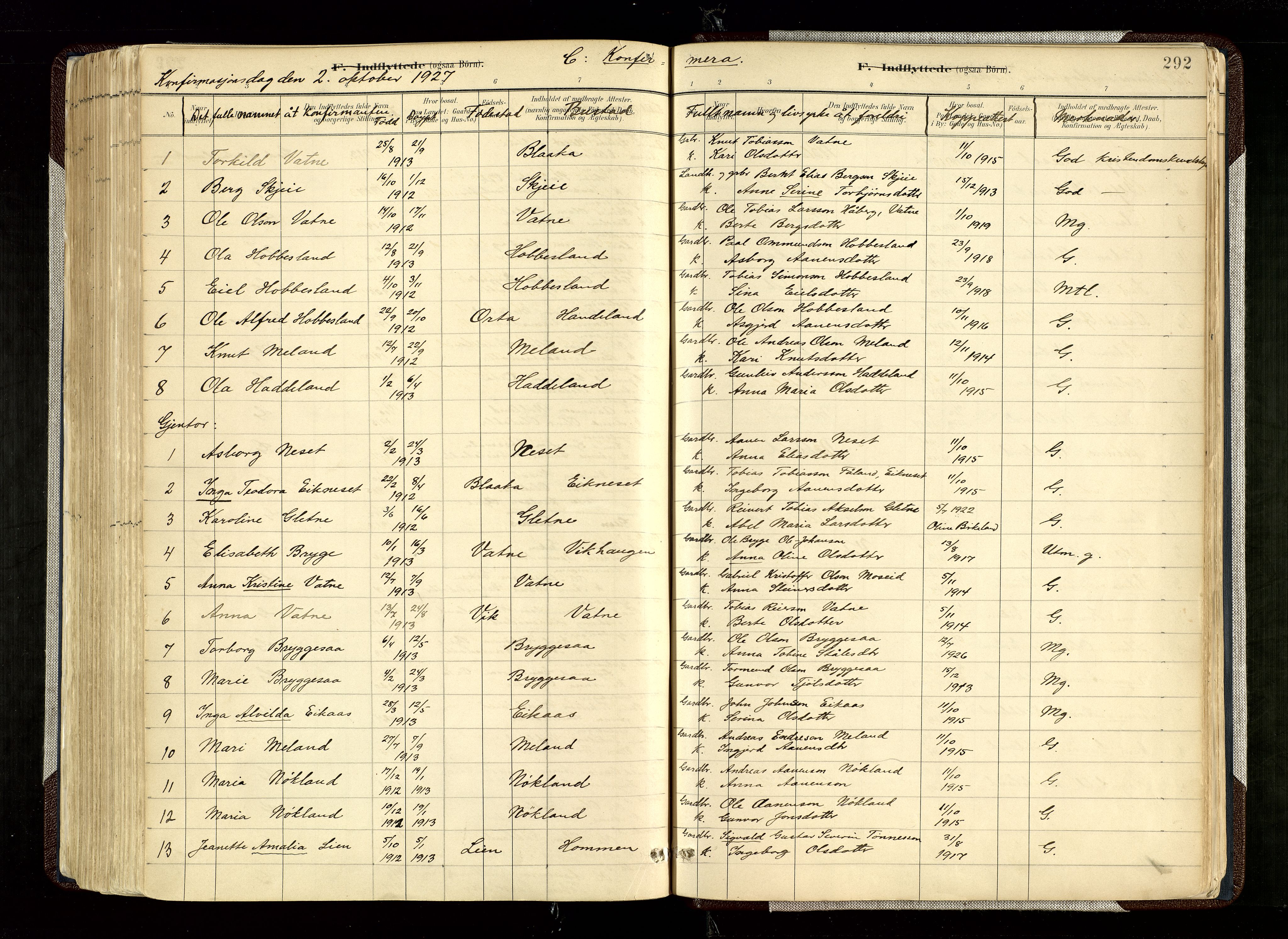 Hægebostad sokneprestkontor, SAK/1111-0024/F/Fa/Fab/L0004: Parish register (official) no. A 4, 1887-1929, p. 292