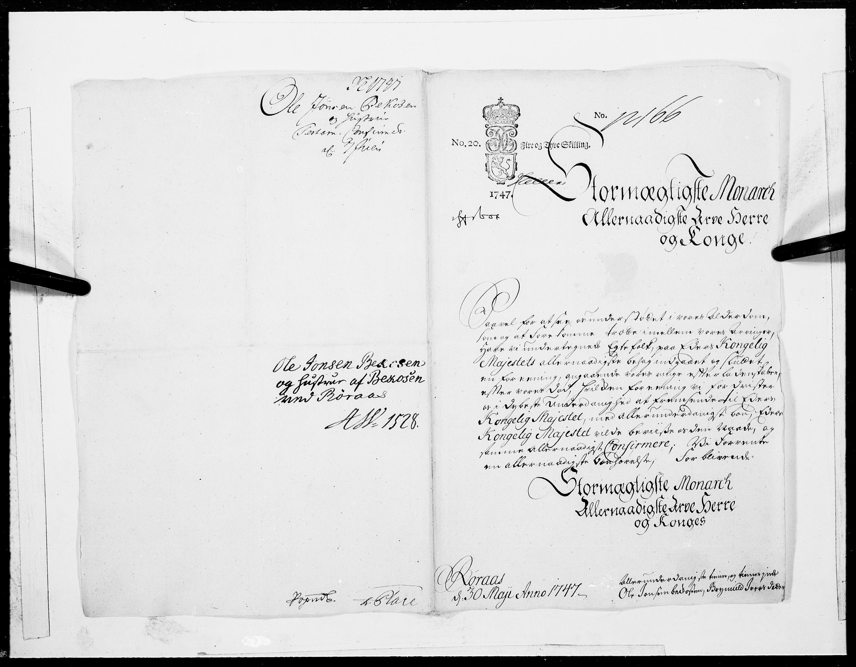 Danske Kanselli 1572-1799, AV/RA-EA-3023/F/Fc/Fcc/Fcca/L0147: Norske innlegg 1572-1799, 1747, p. 5