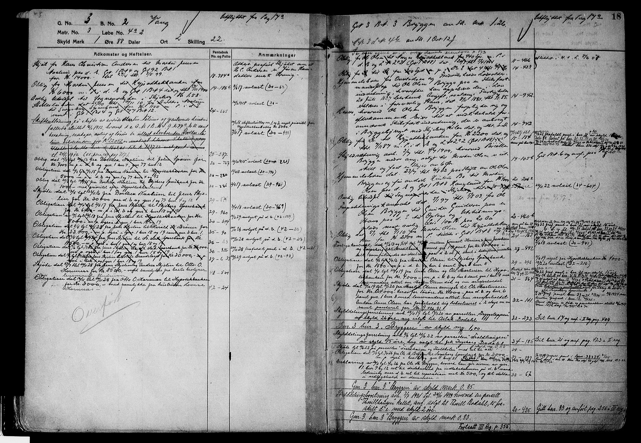 Tune sorenskriveri, AV/SAO-A-10470/G/Ga/Gab/Gabf/L0001: Mortgage register no. VI 1, 1782-1953, p. 18