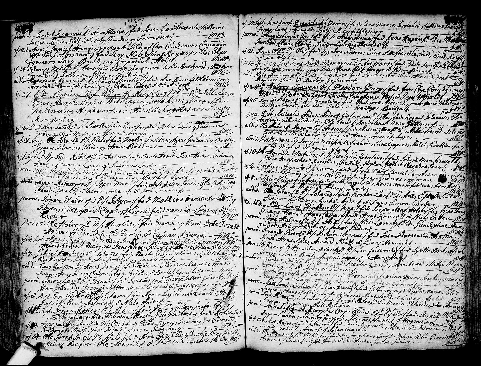 Kongsberg kirkebøker, SAKO/A-22/F/Fa/L0002: Parish register (official) no. I 2, 1721-1743, p. 348-349