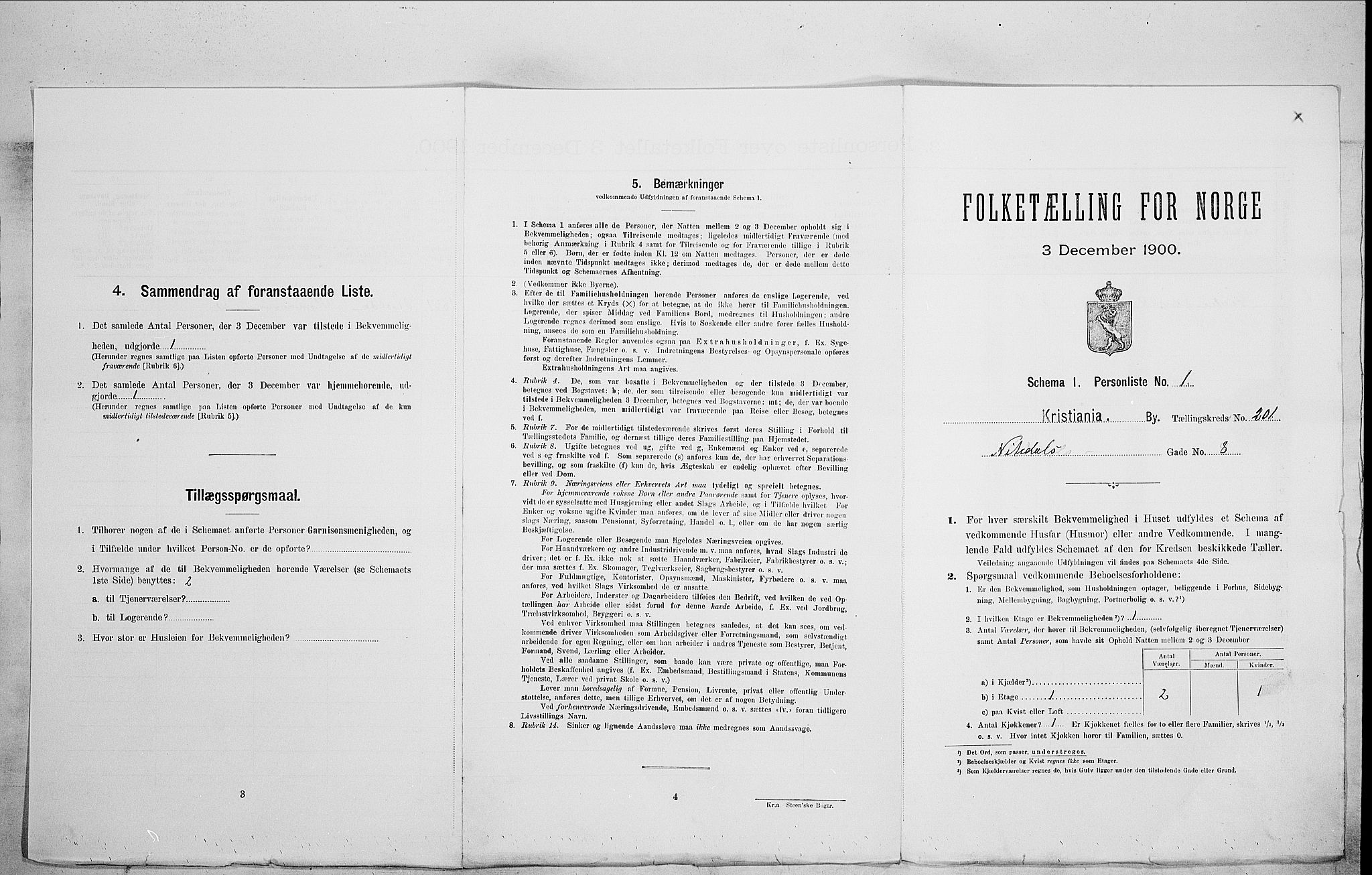 SAO, 1900 census for Kristiania, 1900, p. 64499