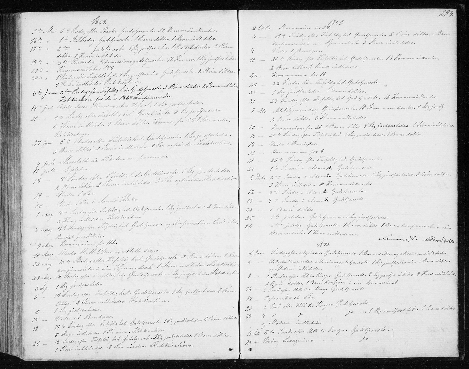 Ministerialprotokoller, klokkerbøker og fødselsregistre - Møre og Romsdal, SAT/A-1454/560/L0724: Parish register (copy) no. 560C01, 1867-1892, p. 293