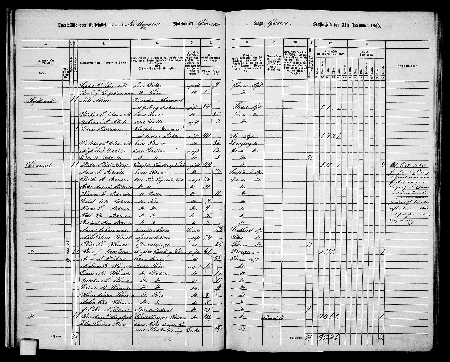 RA, 1865 census for Øksnes, 1865, p. 34