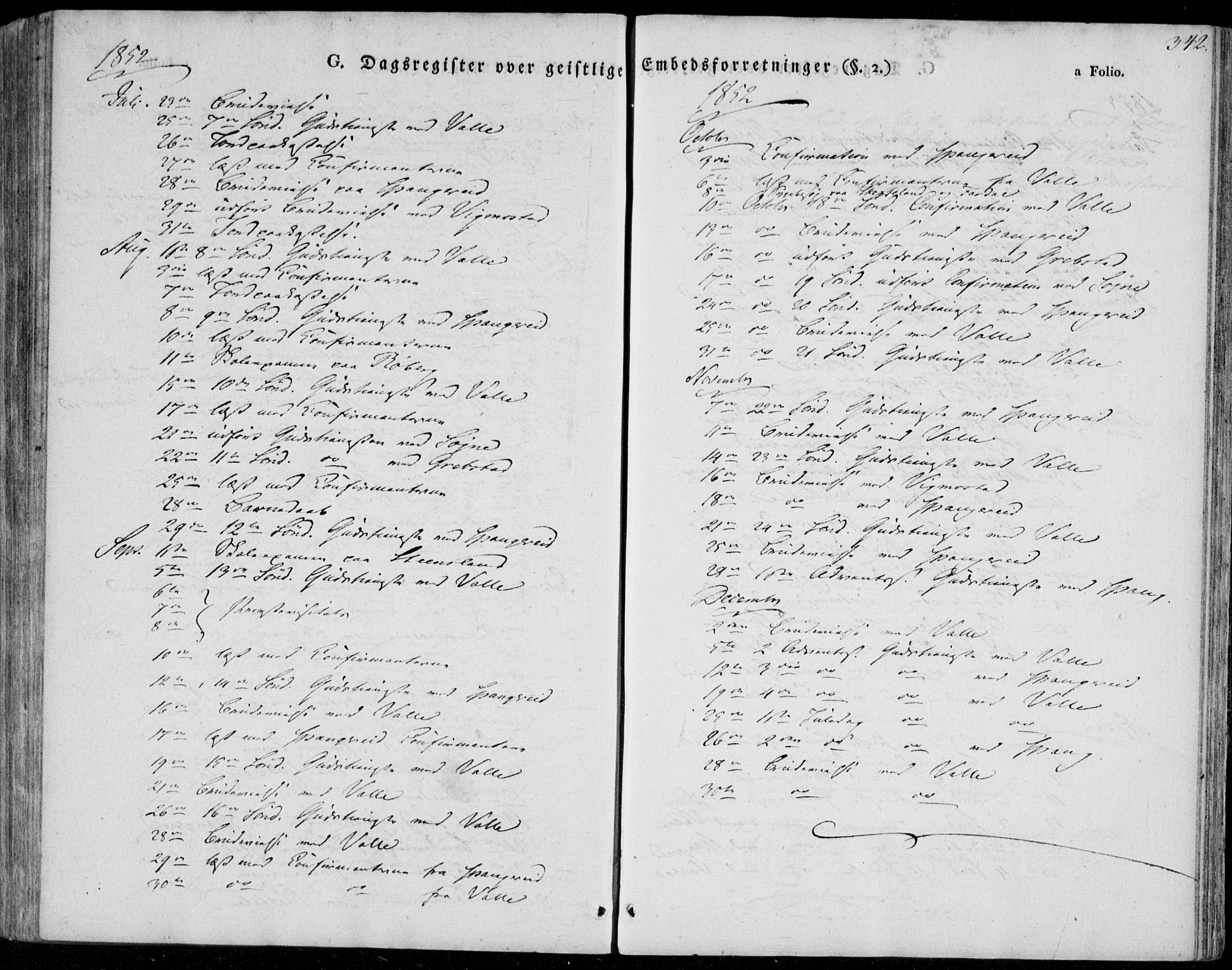 Sør-Audnedal sokneprestkontor, AV/SAK-1111-0039/F/Fa/Fab/L0006: Parish register (official) no. A 6, 1829-1855, p. 342