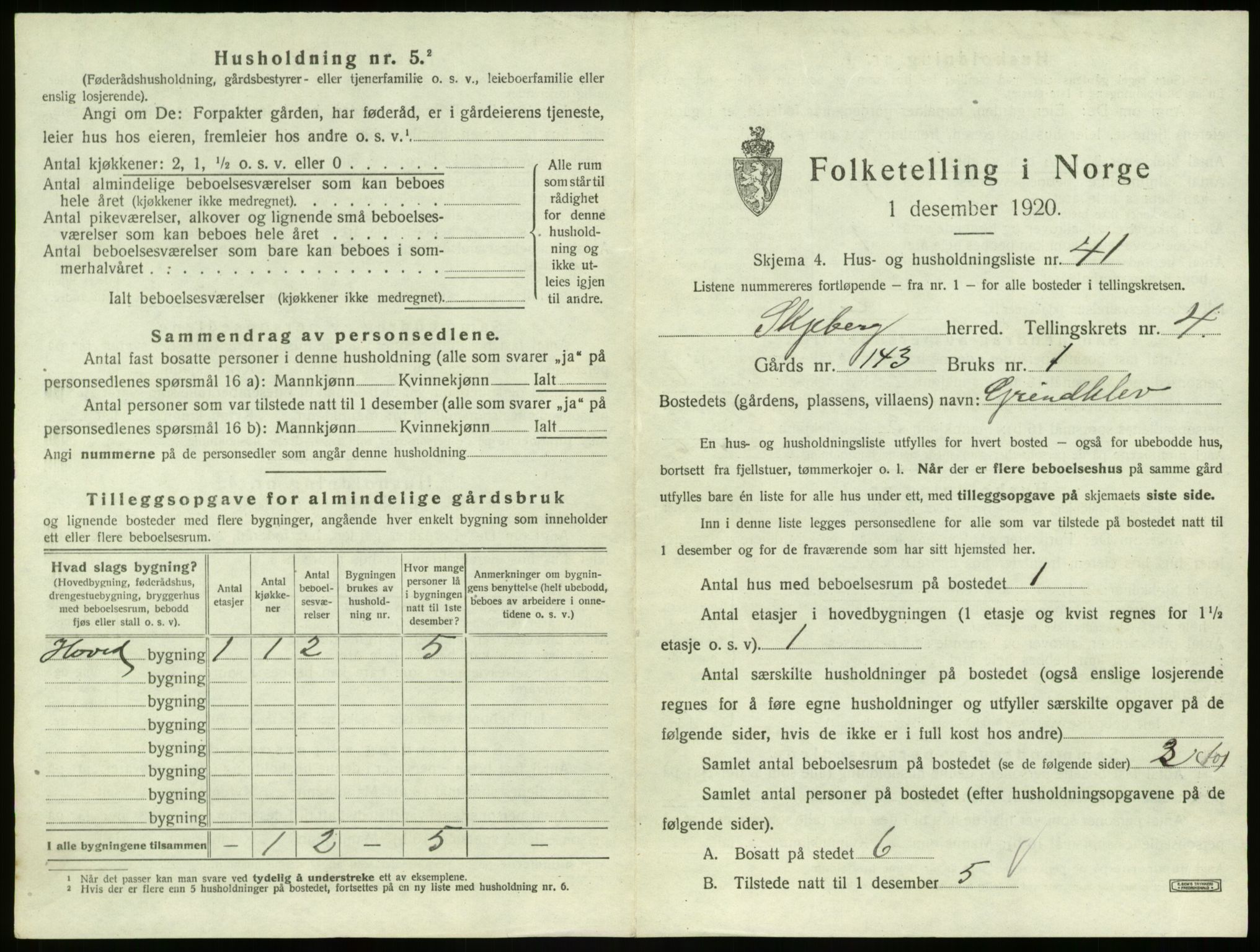 SAO, 1920 census for Skjeberg, 1920, p. 616