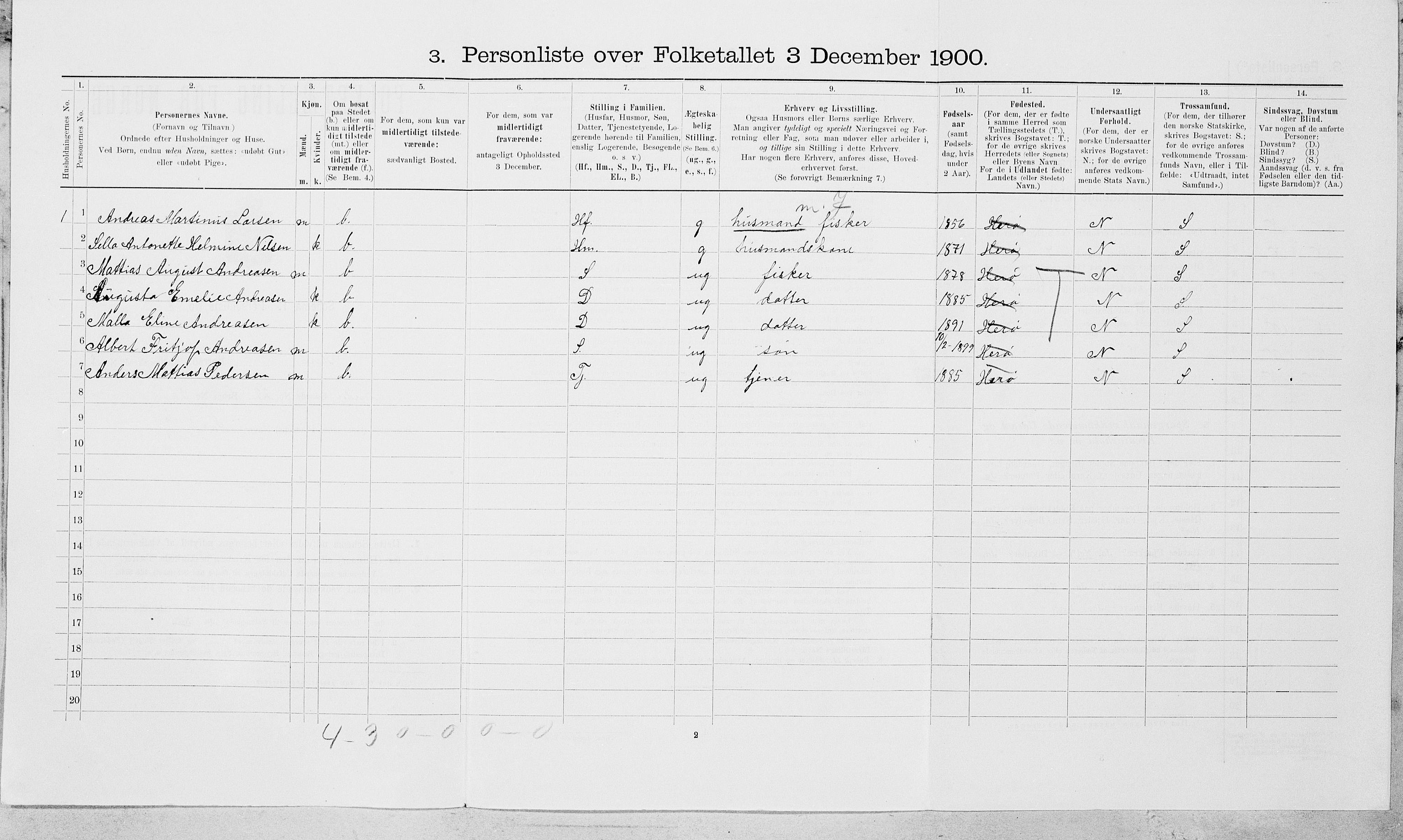 SAT, 1900 census for Herøy, 1900, p. 674