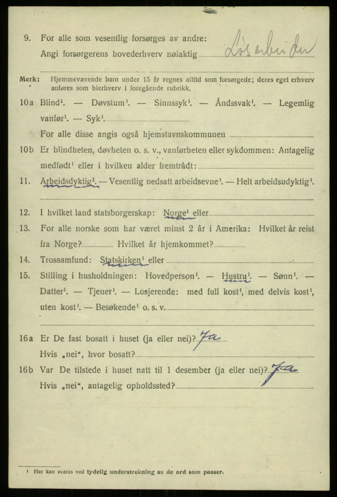 SAB, 1920 census for Bergen, 1920, p. 206531