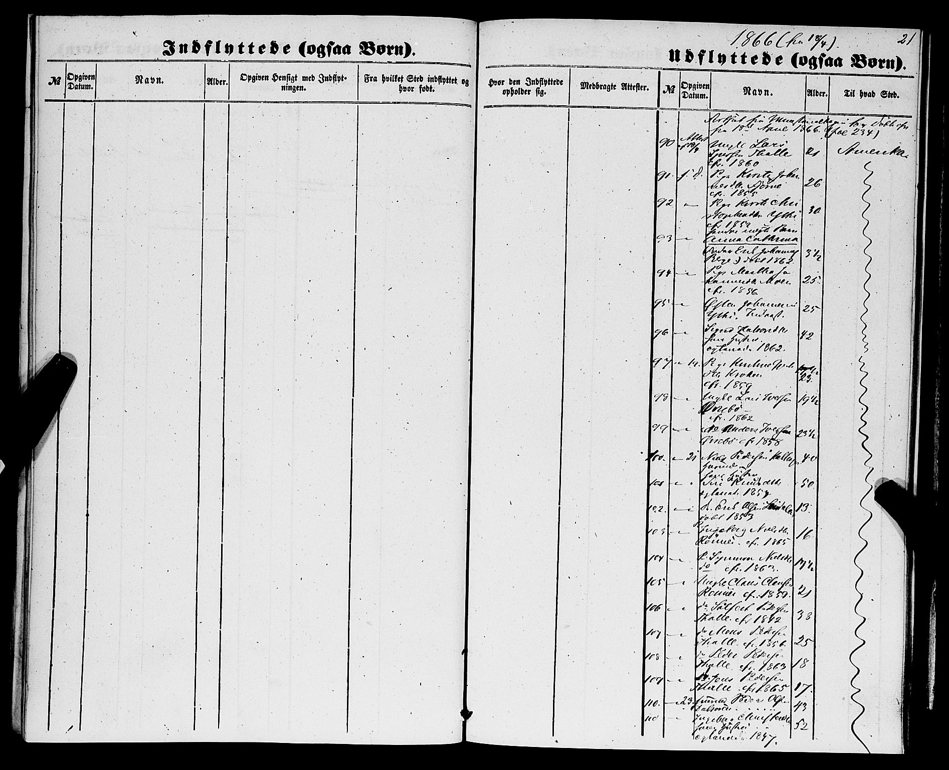 Luster sokneprestembete, AV/SAB-A-81101/H/Haa/Haaa/L0009: Parish register (official) no. A 9, 1856-1871, p. 21