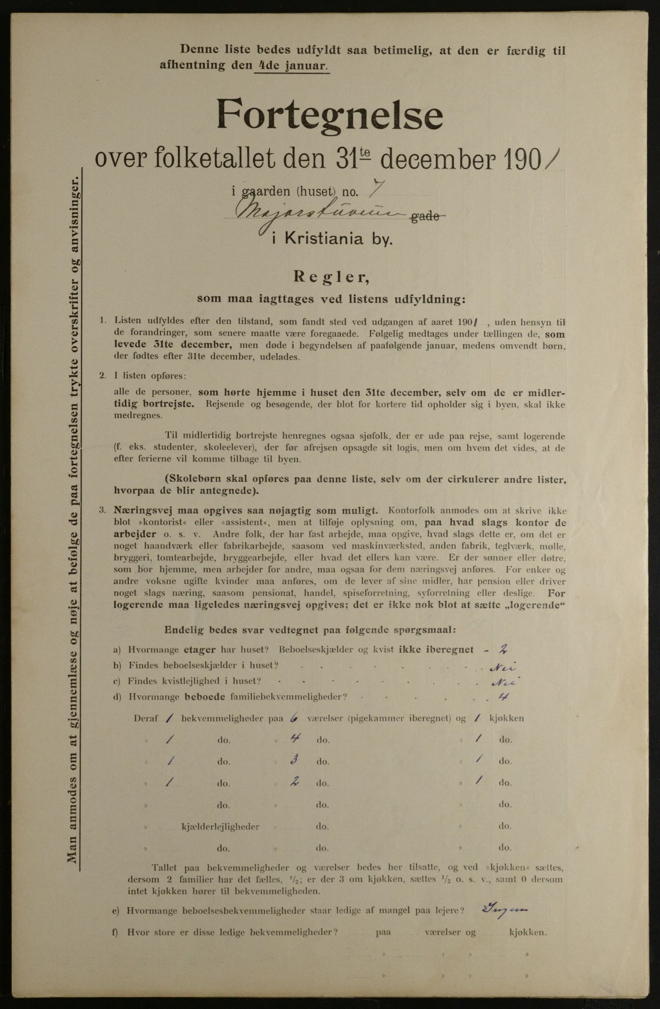 OBA, Municipal Census 1901 for Kristiania, 1901, p. 9196