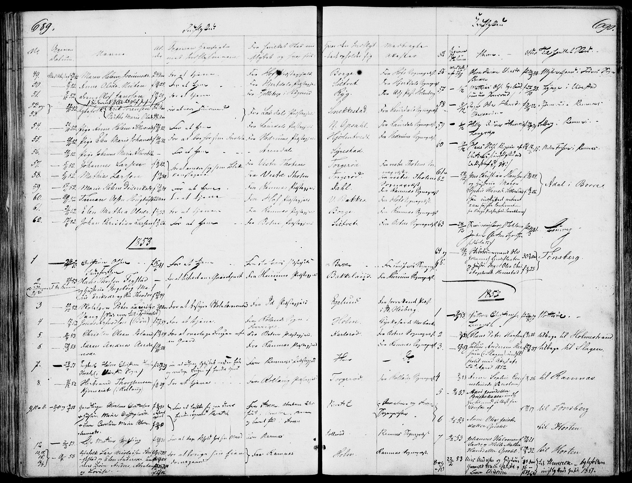 Våle kirkebøker, SAKO/A-334/F/Fa/L0009b: Parish register (official) no. I 9B, 1841-1860, p. 689-690