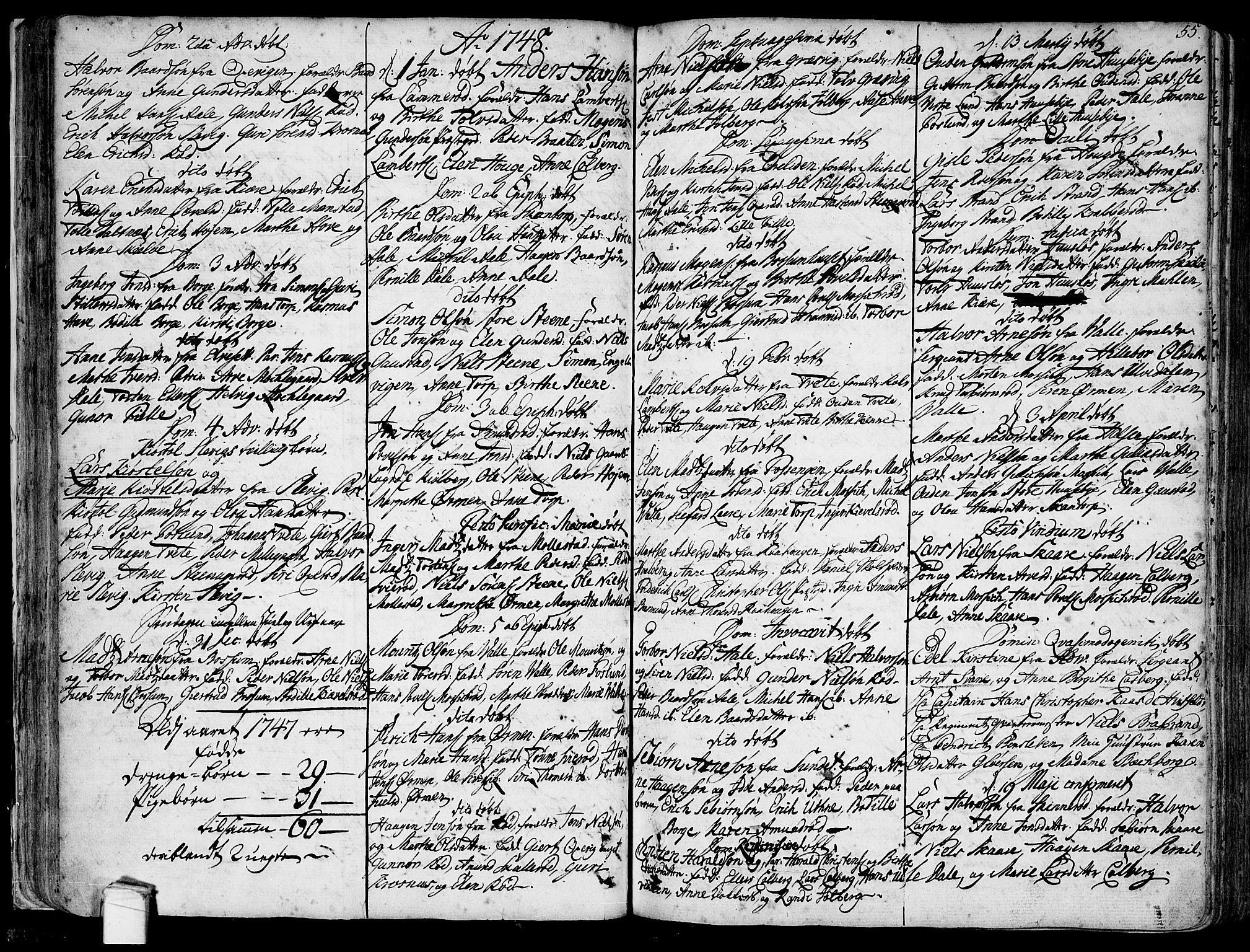 Onsøy prestekontor Kirkebøker, SAO/A-10914/F/Fa/L0001: Parish register (official) no. I 1, 1733-1814, p. 55