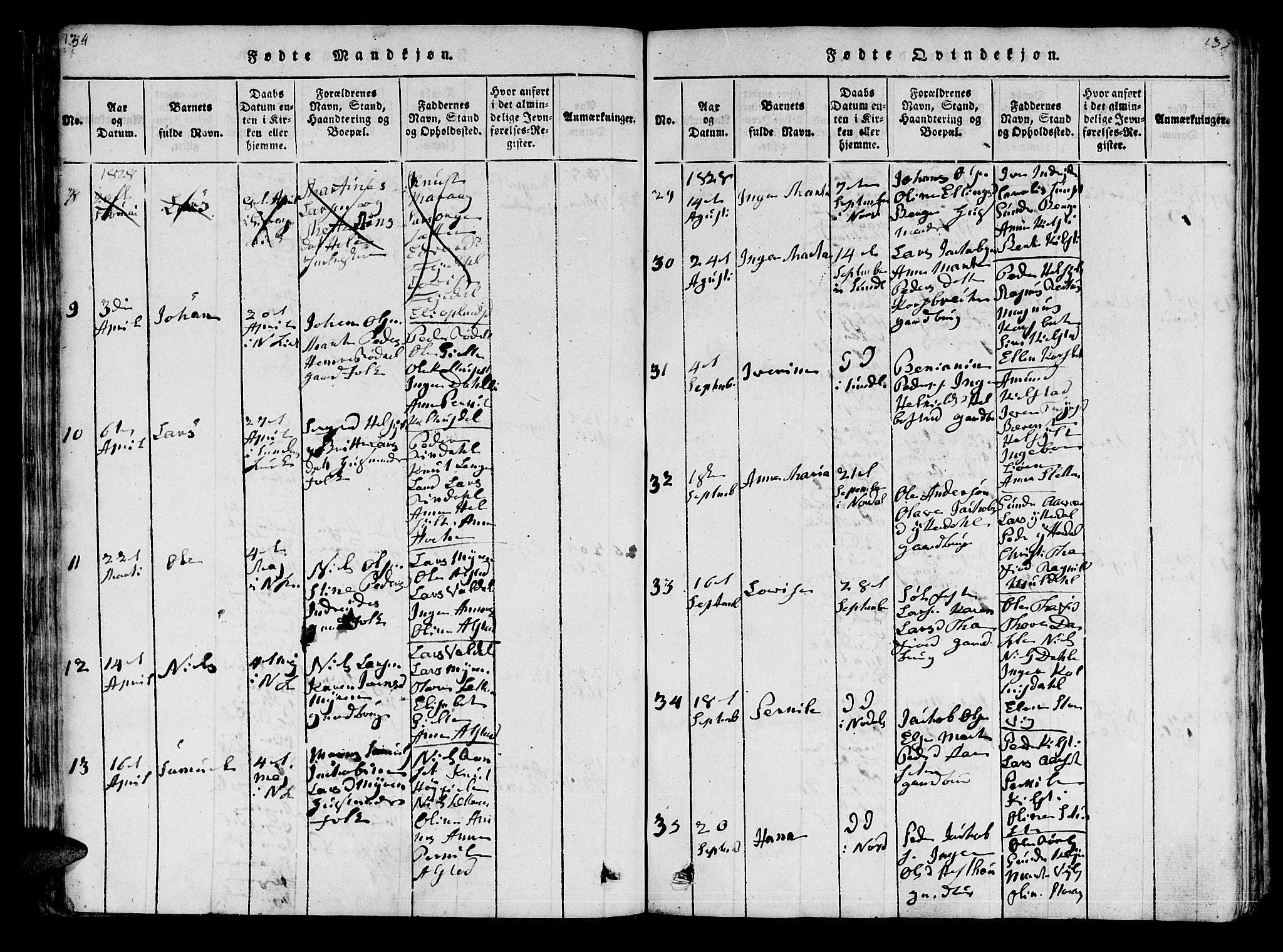 Ministerialprotokoller, klokkerbøker og fødselsregistre - Møre og Romsdal, SAT/A-1454/519/L0246: Parish register (official) no. 519A05, 1817-1834, p. 132-133