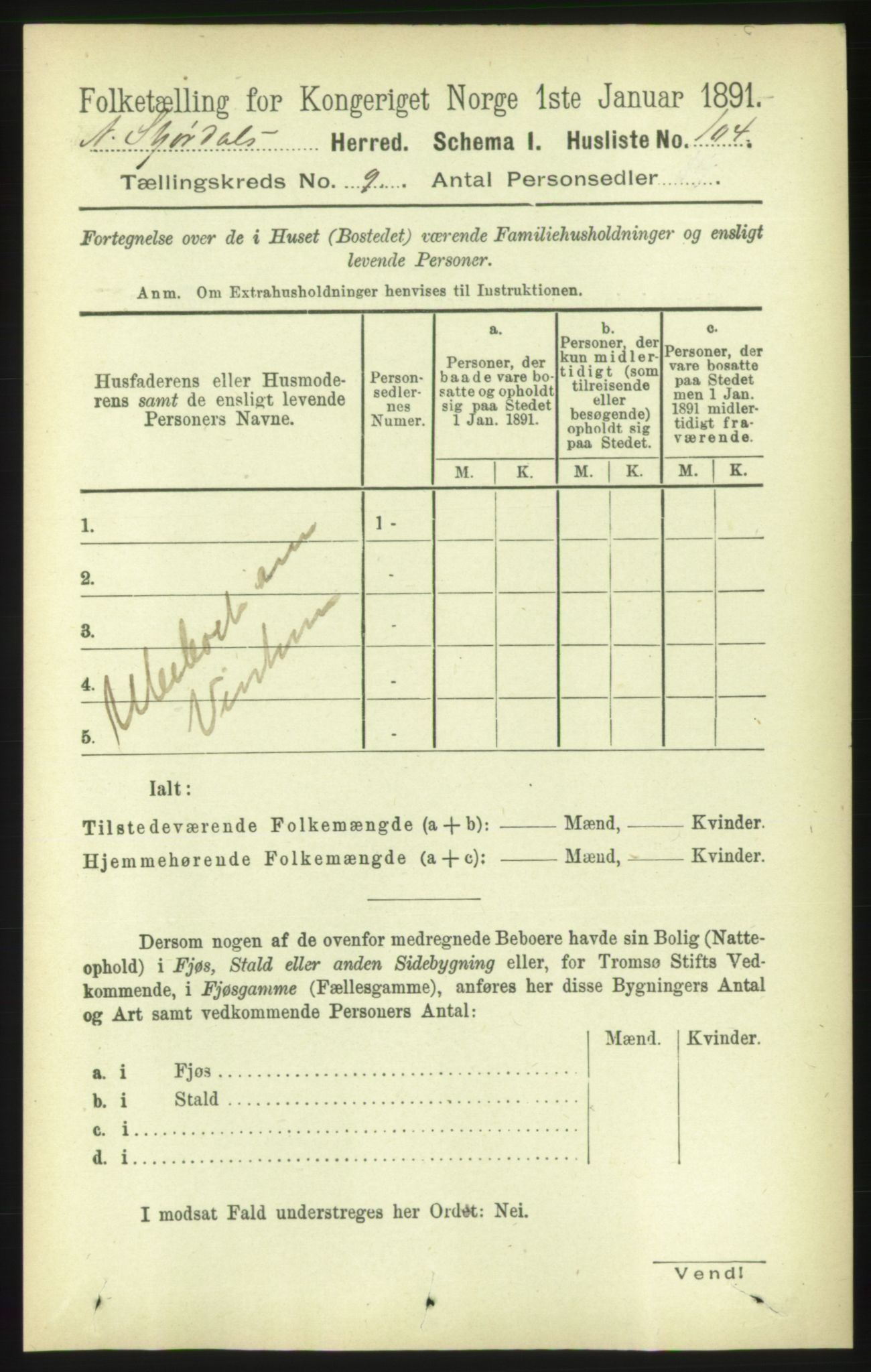 RA, 1891 census for 1714 Nedre Stjørdal, 1891, p. 4837