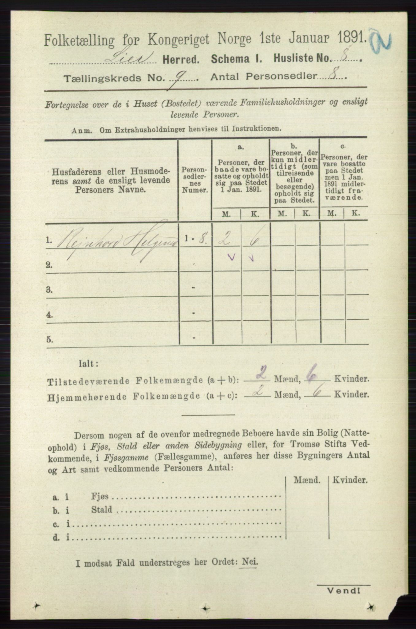 RA, 1891 census for 0626 Lier, 1891, p. 5554