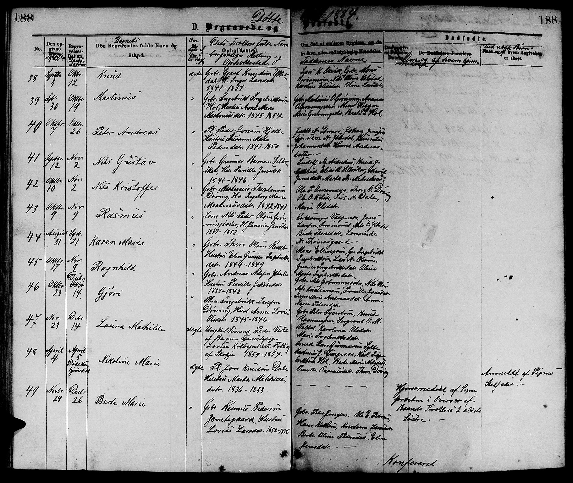 Ministerialprotokoller, klokkerbøker og fødselsregistre - Møre og Romsdal, SAT/A-1454/519/L0262: Parish register (copy) no. 519C03, 1866-1884, p. 188