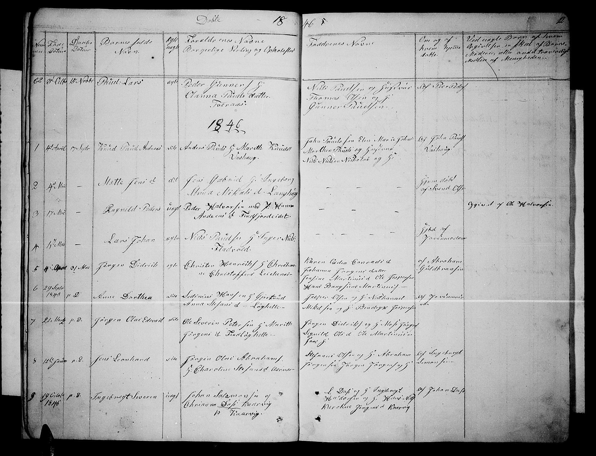 Lenvik sokneprestembete, SATØ/S-1310/H/Ha/Hab/L0003klokker: Parish register (copy) no. 3, 1844-1858, p. 12