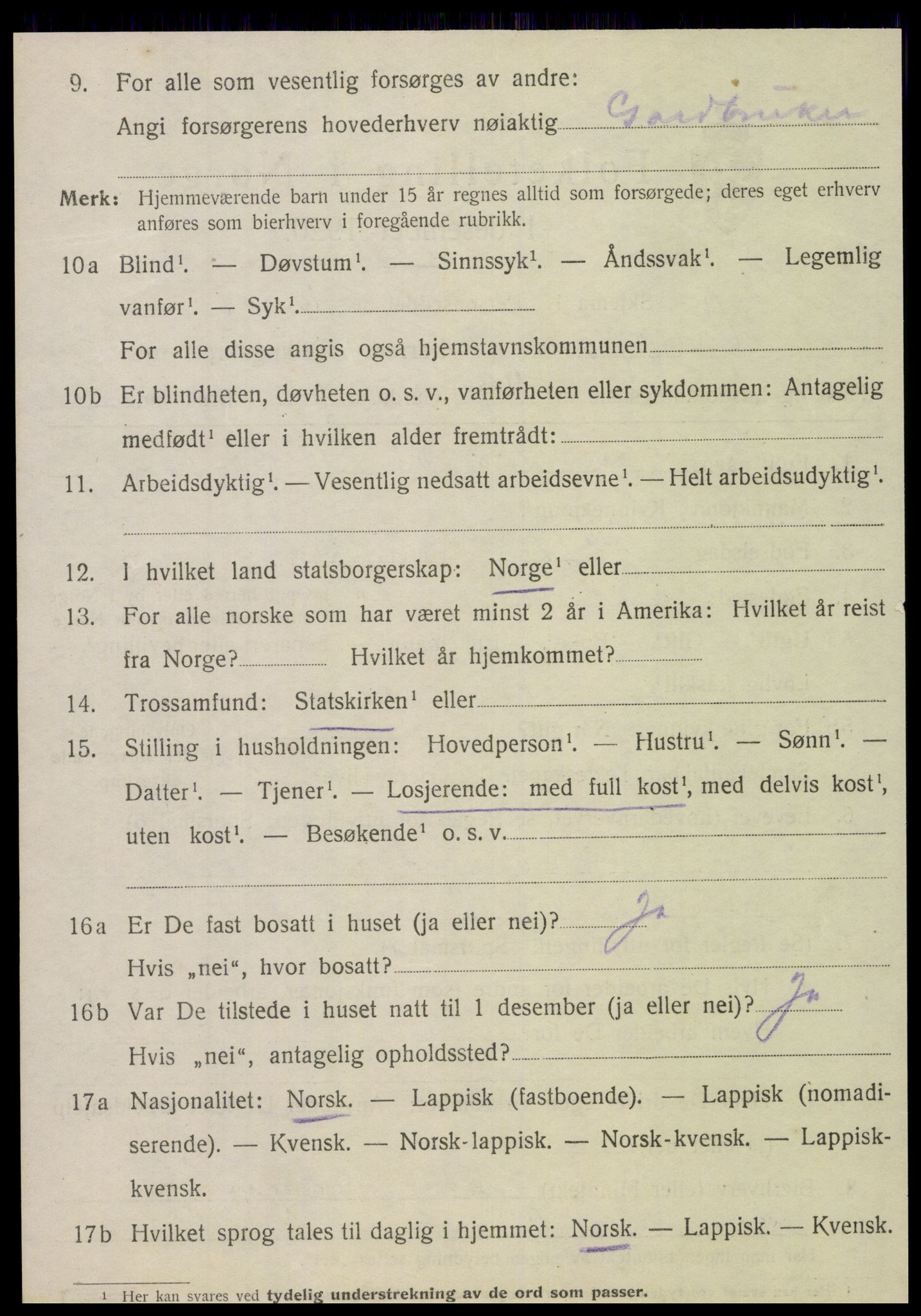 SAT, 1920 census for Velfjord, 1920, p. 3394