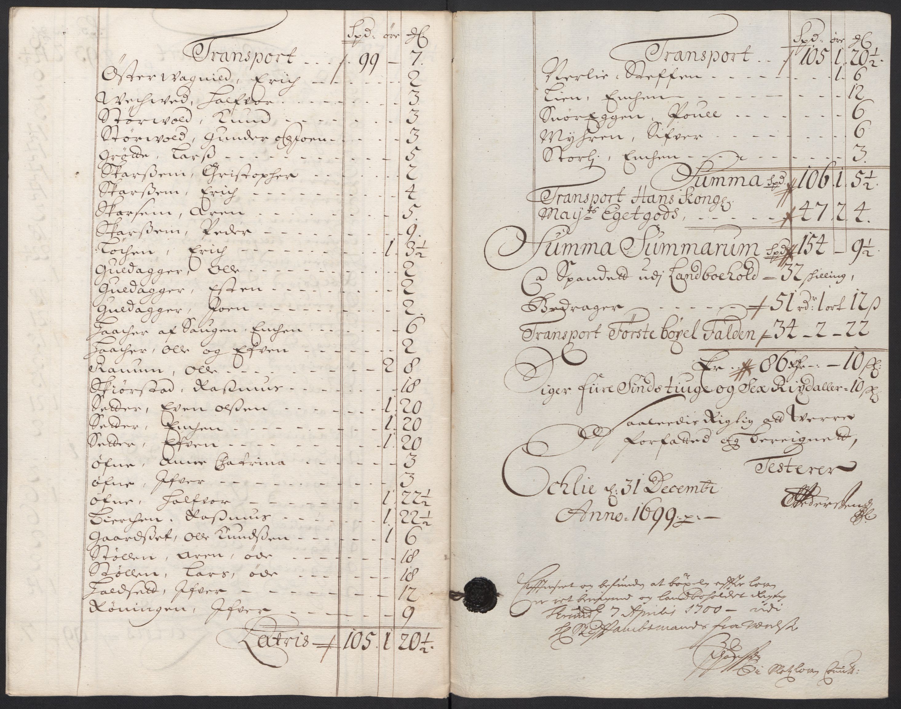 Rentekammeret inntil 1814, Reviderte regnskaper, Fogderegnskap, RA/EA-4092/R60/L3949: Fogderegnskap Orkdal og Gauldal, 1699, p. 130