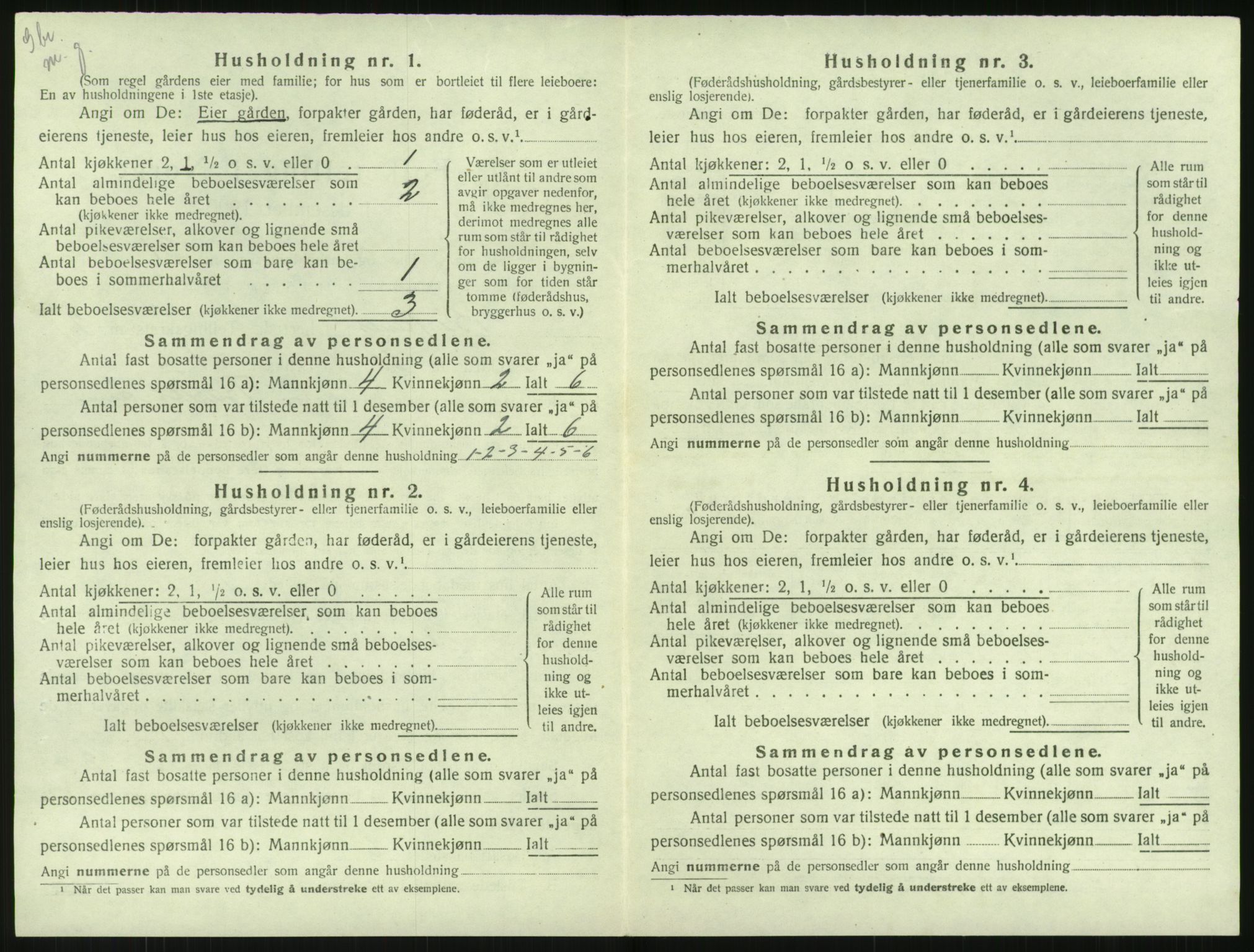 SAK, 1920 census for Birkenes, 1920, p. 150